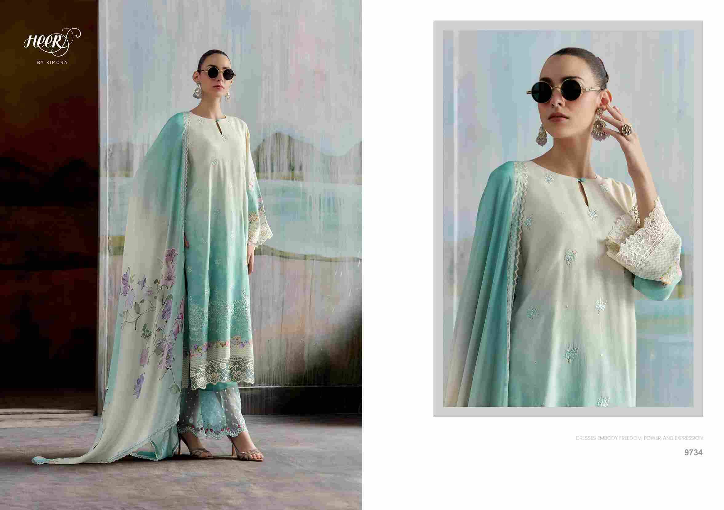 Aashiqi By Kimora Fashion 9731 To 9736 Series Designer Festive Suits Collection Beautiful Stylish Fancy Colorful Party Wear & Occasional Wear Pure Muslin Dresses At Wholesale Price