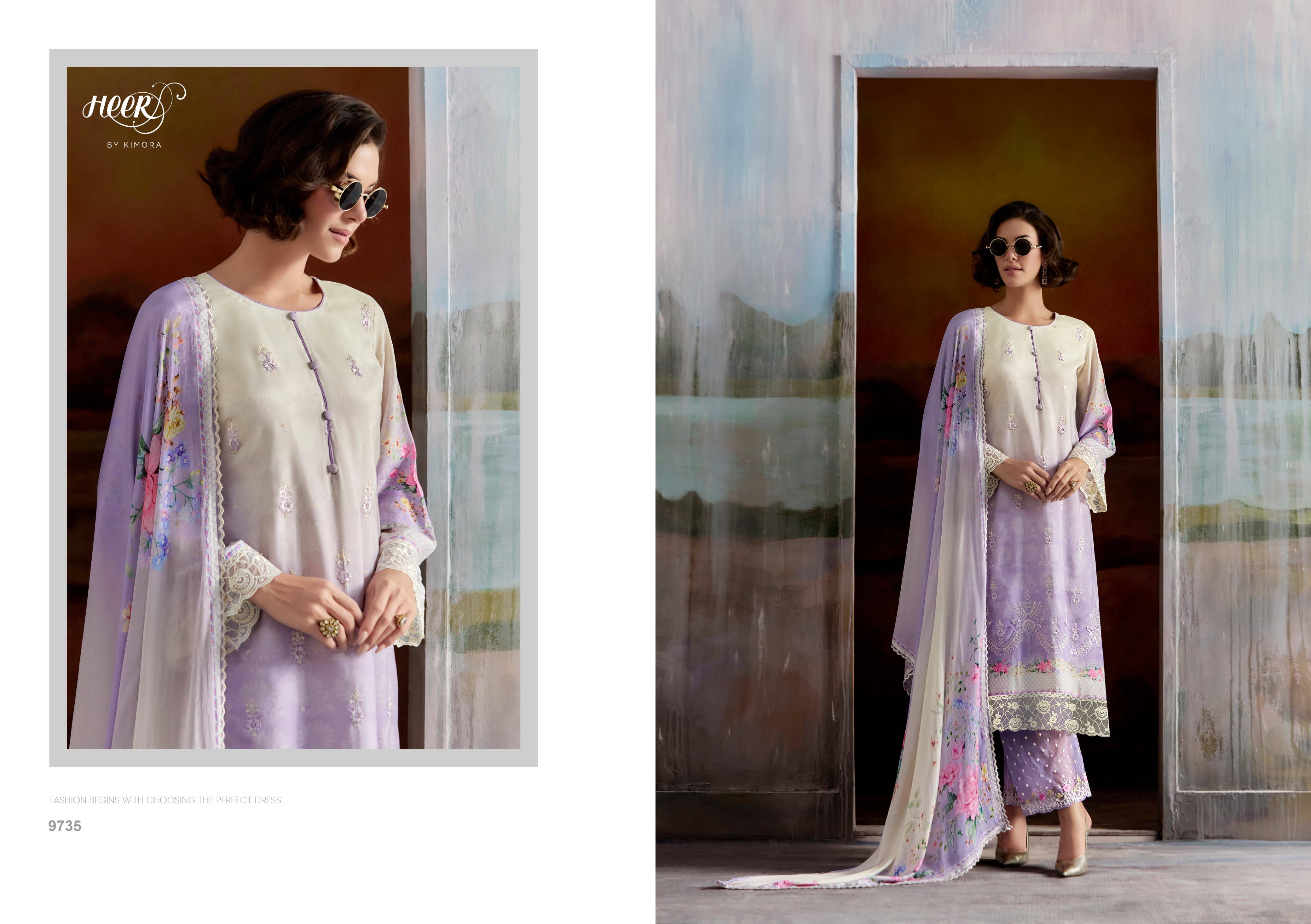 Aashiqi By Kimora Fashion 9731 To 9736 Series Designer Festive Suits Collection Beautiful Stylish Fancy Colorful Party Wear & Occasional Wear Pure Muslin Dresses At Wholesale Price