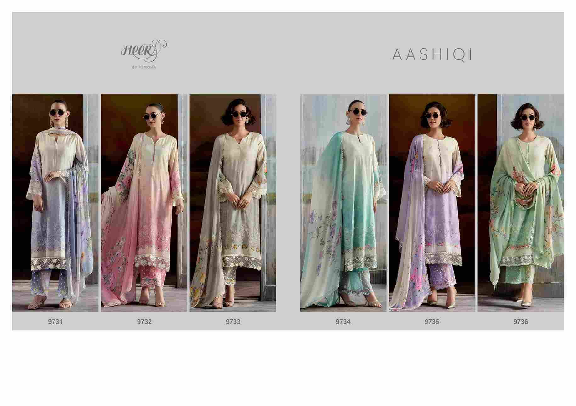 Aashiqi By Kimora Fashion 9731 To 9736 Series Designer Festive Suits Collection Beautiful Stylish Fancy Colorful Party Wear & Occasional Wear Pure Muslin Dresses At Wholesale Price