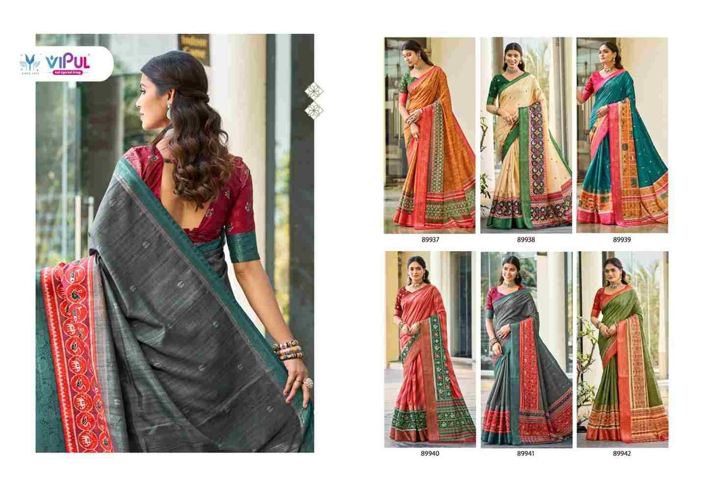 Ridhima By Vipul Fashion 89937 To 89942 Series Indian Traditional Wear Collection Beautiful Stylish Fancy Colorful Party Wear & Occasional Wear Silk Sarees At Wholesale Price