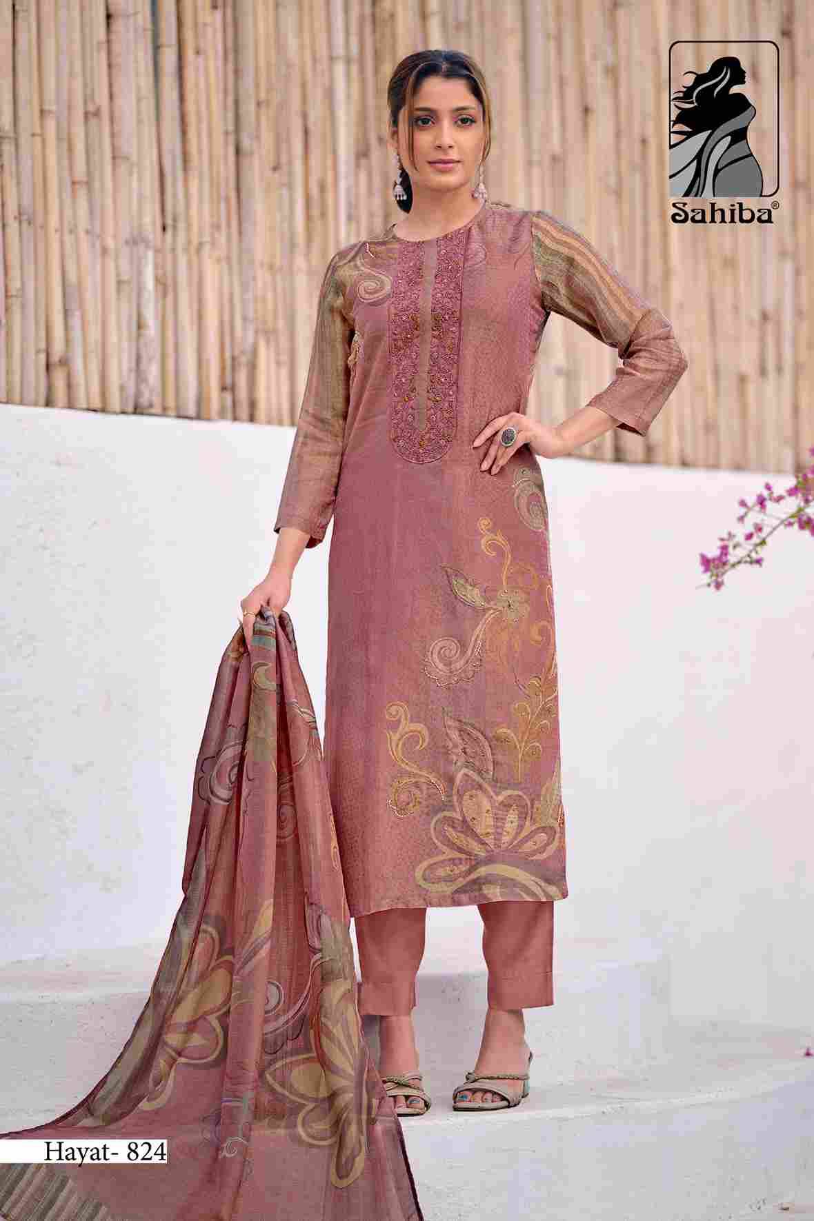 Hayat By Sahiba Fabrics Beautiful Festive Suits Colorful Stylish Fancy Casual Wear & Ethnic Wear Organza Tissue Jacquard Dresses At Wholesale Price