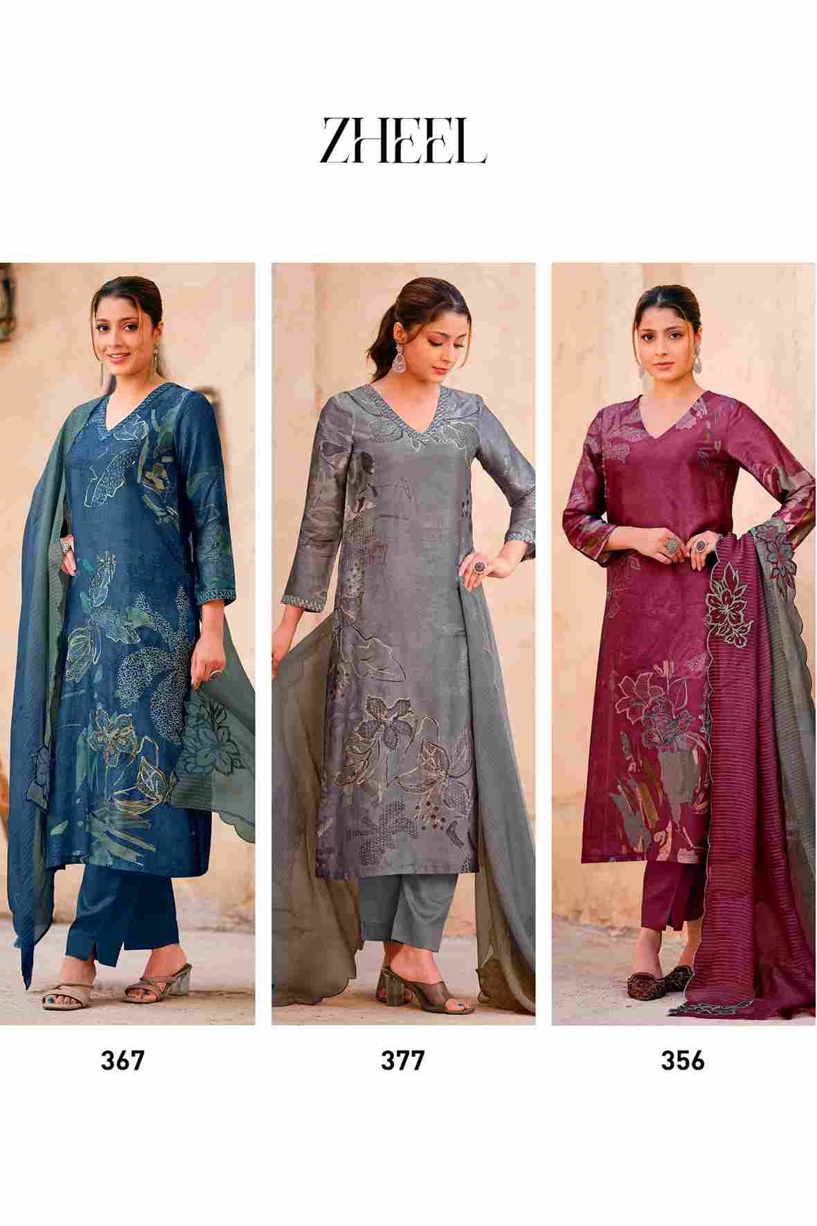 Zheel By Sahiba Fabrics Beautiful Festive Suits Colorful Stylish Fancy Casual Wear & Ethnic Wear Pure Russian Silk Dresses At Wholesale Price