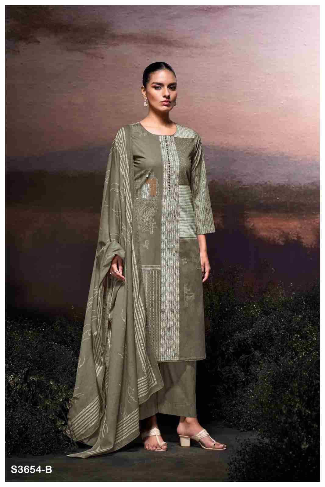 Afira-3654 By Ganga Fashion 3654-A To 3654-D Series Beautiful Festive Suits Colorful Stylish Fancy Casual Wear & Ethnic Wear Pure Cotton Dresses At Wholesale Price