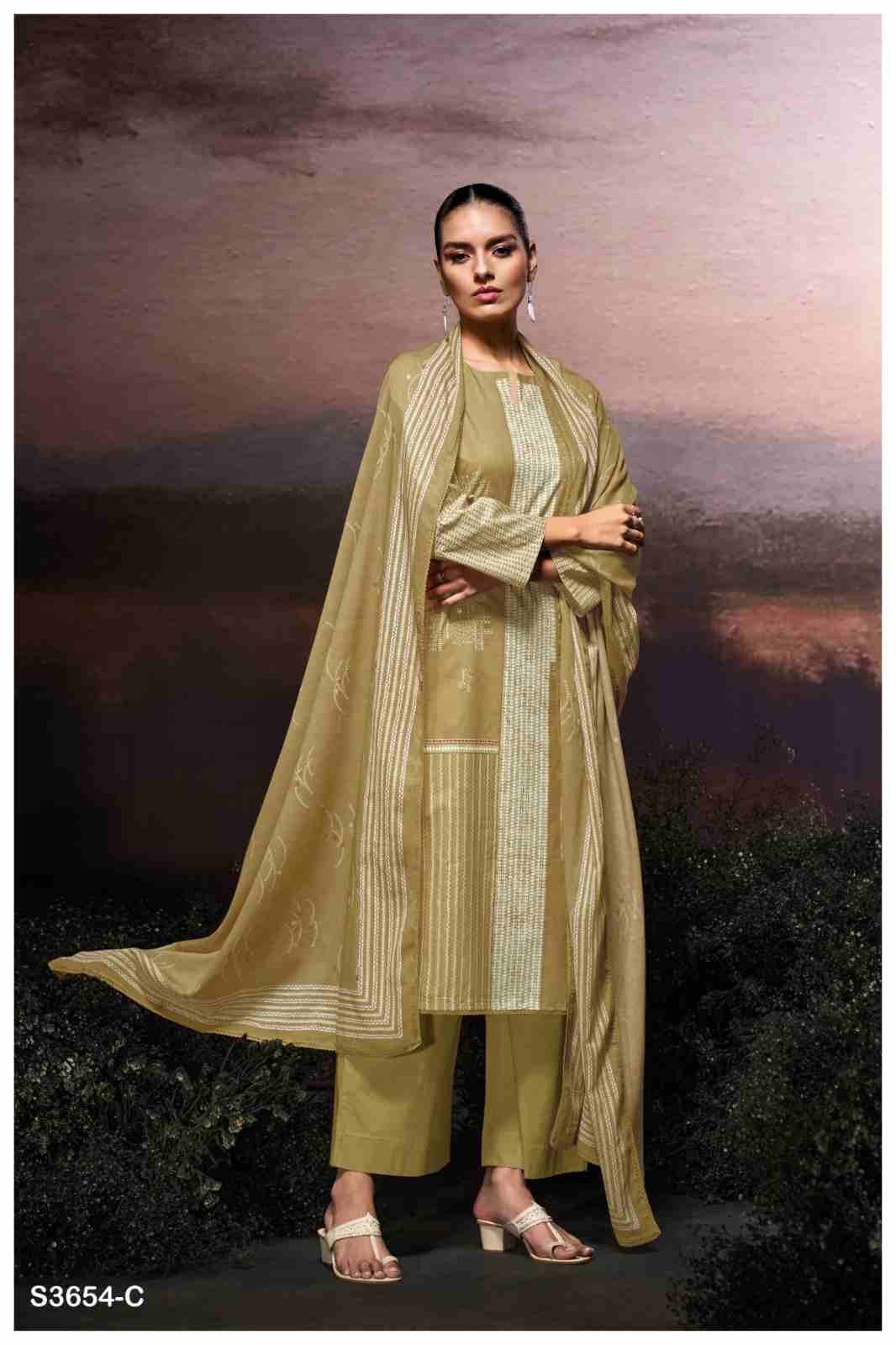 Afira-3654 By Ganga Fashion 3654-A To 3654-D Series Beautiful Festive Suits Colorful Stylish Fancy Casual Wear & Ethnic Wear Pure Cotton Dresses At Wholesale Price