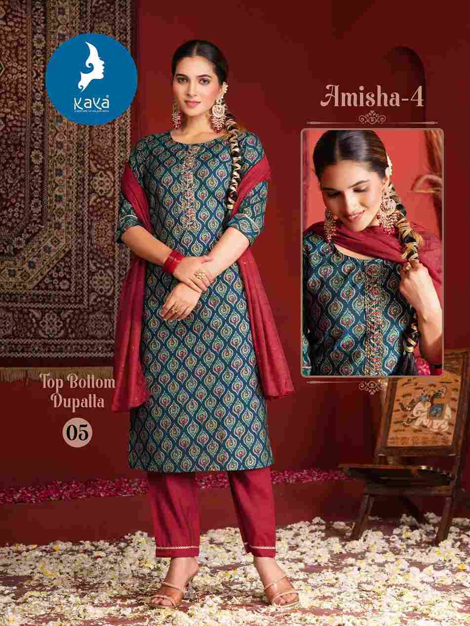 Amisha Vol-4 By Kaya 01 To 06 Series Beautiful Stylish Festive Suits Fancy Colorful Casual Wear & Ethnic Wear & Ready To Wear Vertican Print Dresses At Wholesale Price