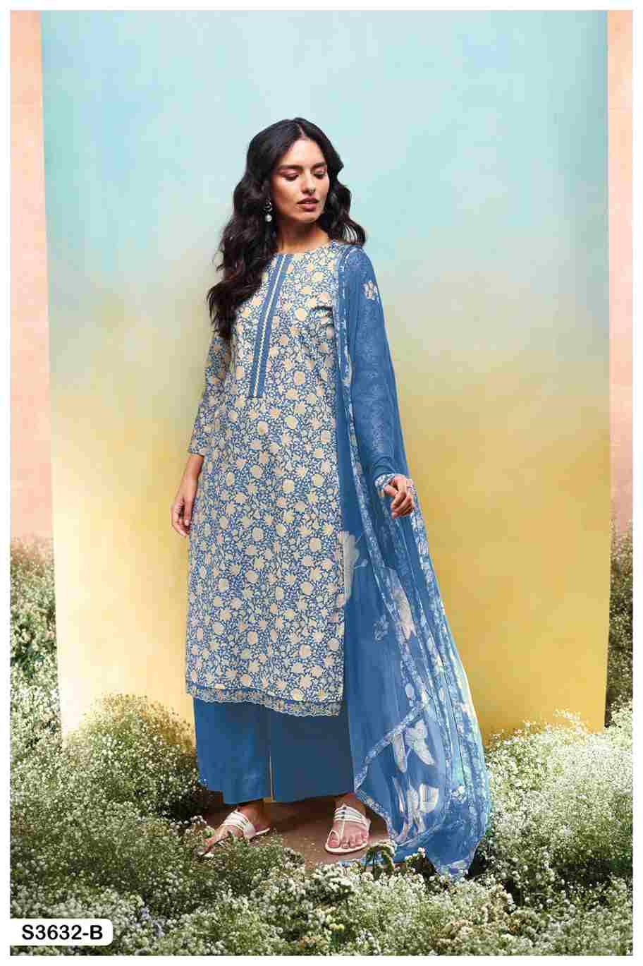 Lakmini-3632 By Ganga Fashion 3632-A To 3632-D Series Beautiful Festive Suits Colorful Stylish Fancy Casual Wear & Ethnic Wear Pure Cotton Dresses At Wholesale Price