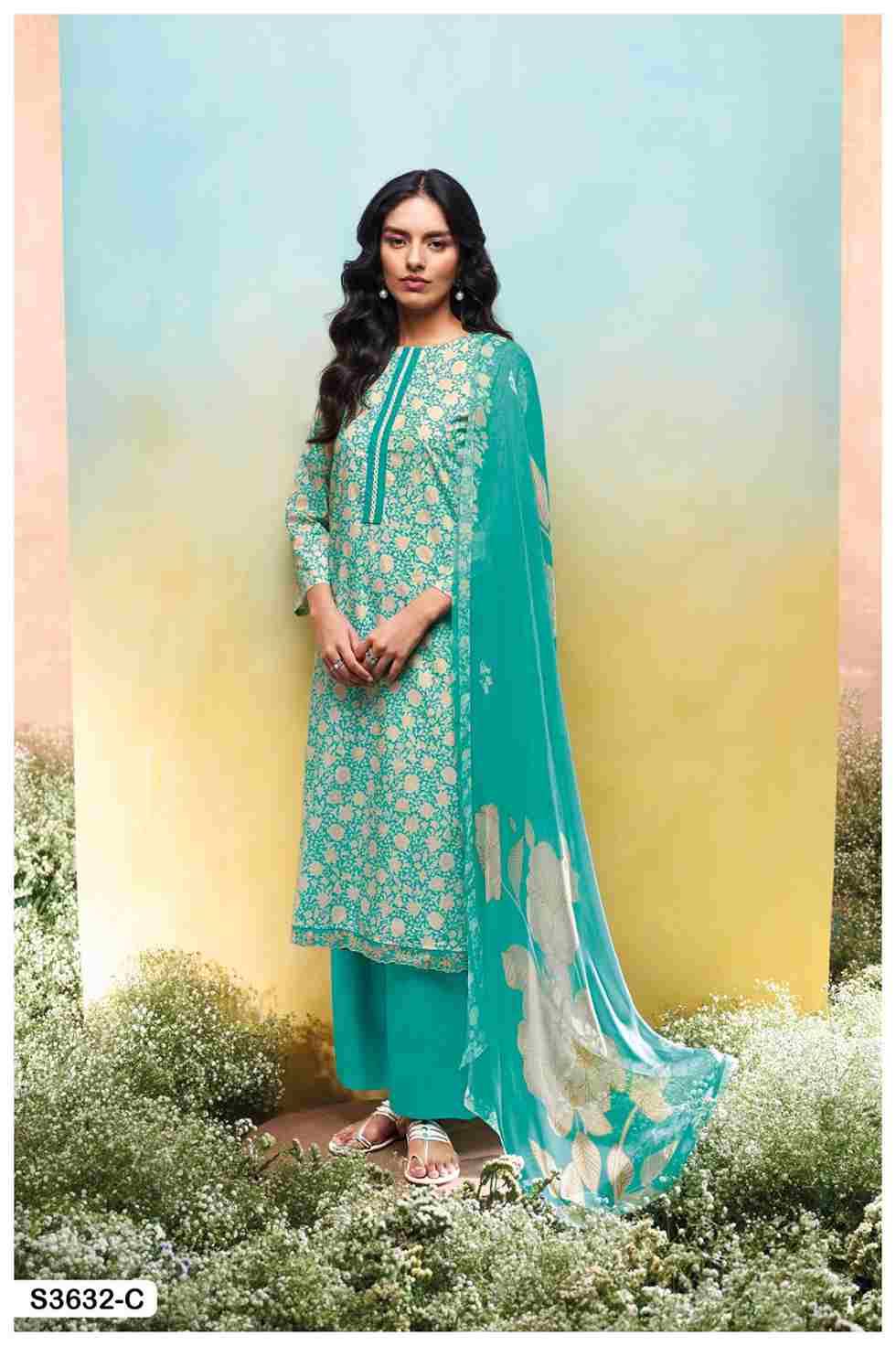Lakmini-3632 By Ganga Fashion 3632-A To 3632-D Series Beautiful Festive Suits Colorful Stylish Fancy Casual Wear & Ethnic Wear Pure Cotton Dresses At Wholesale Price
