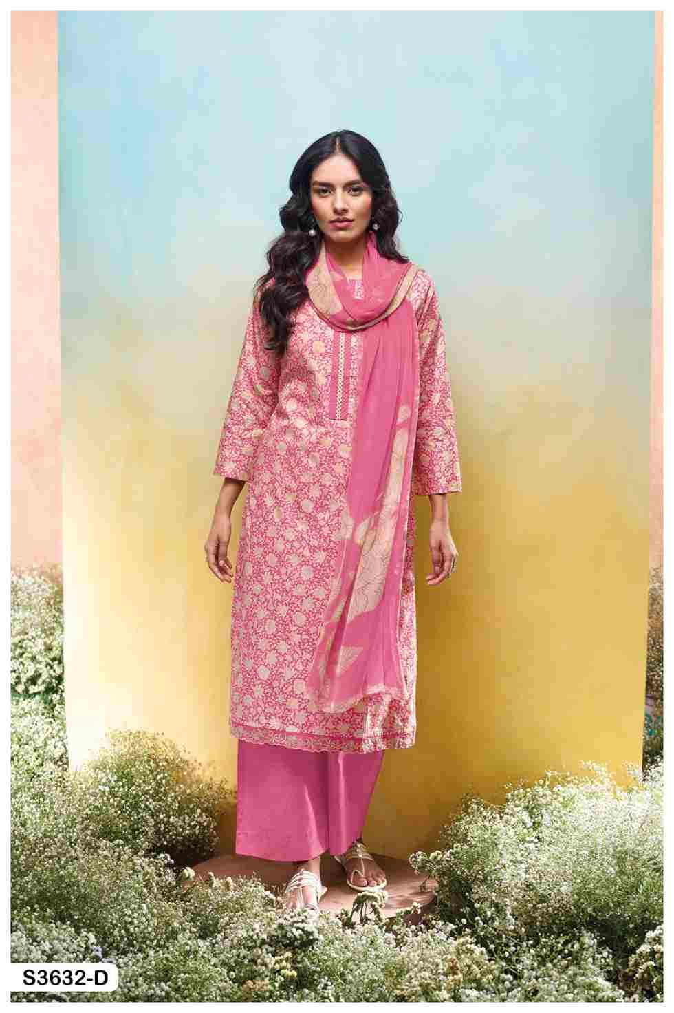 Lakmini-3632 By Ganga Fashion 3632-A To 3632-D Series Beautiful Festive Suits Colorful Stylish Fancy Casual Wear & Ethnic Wear Pure Cotton Dresses At Wholesale Price