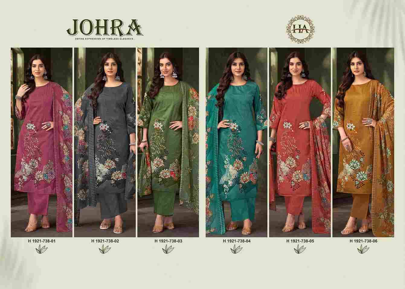 Johra By Harshit Fashion Hub 1921-738-01 To 1921-738-06 Series Beautiful Festive Suits Stylish Fancy Colorful Casual Wear & Ethnic Wear Pure Jam Cotton Dresses At Wholesale Price