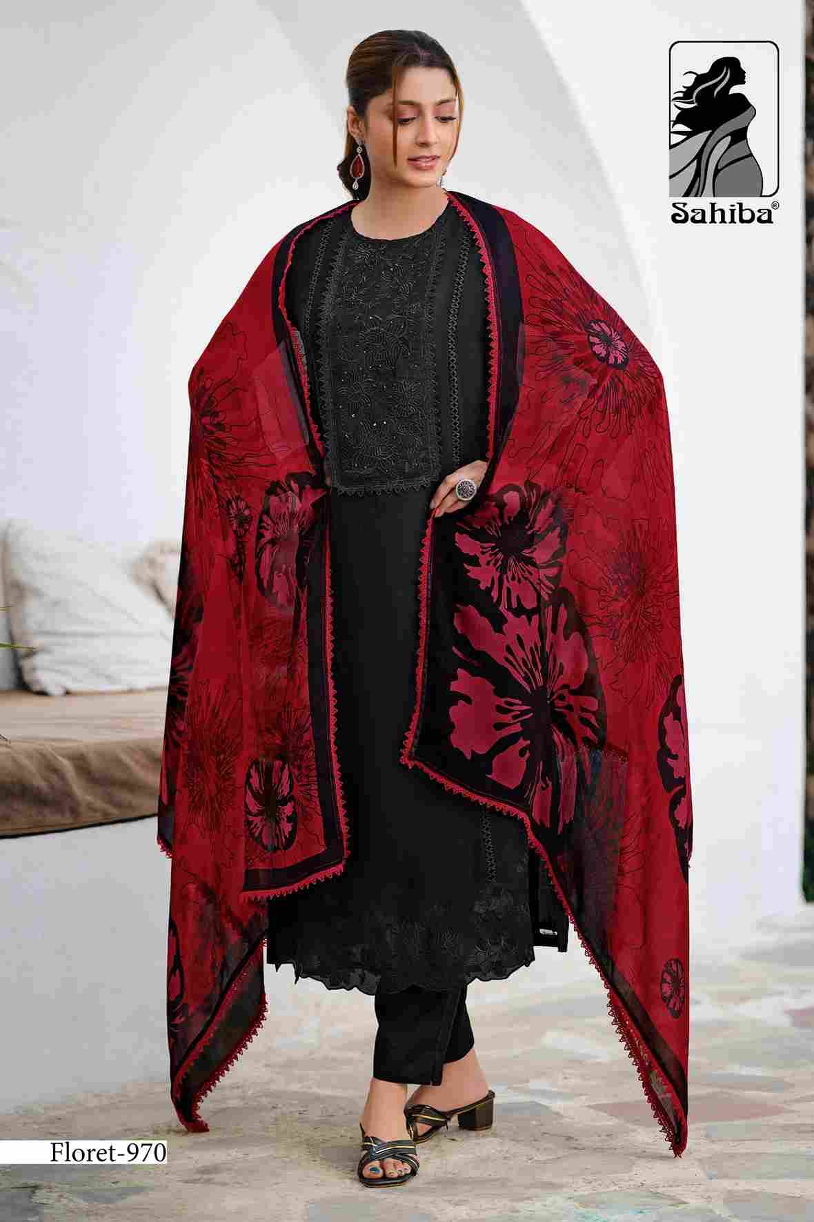 Floret By Sahiba Fabrics Beautiful Festive Suits Colorful Stylish Fancy Casual Wear & Ethnic Wear Organza Silk Dresses At Wholesale Price
