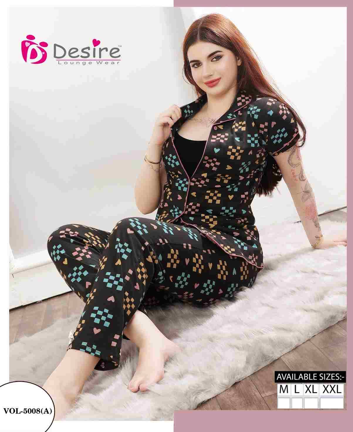 Vol-5008 By Desire 5008-A To 5008-F Series Beautiful Stylish Fancy Colorful Casual Wear & Ethnic Wear Fancy Night Suits At Wholesale Price