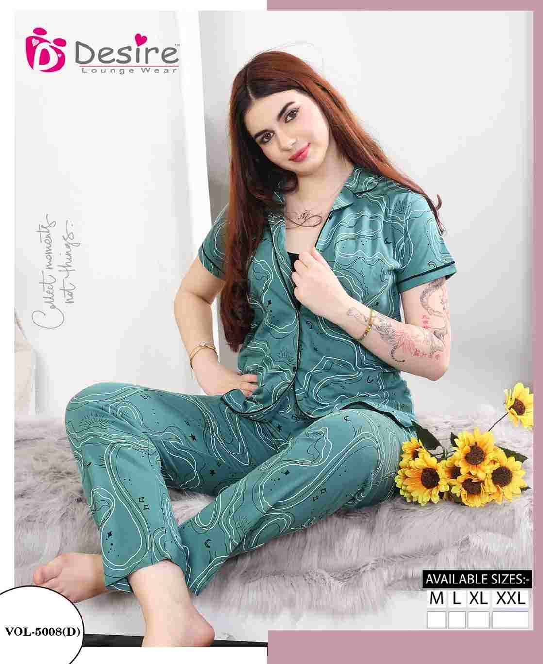 Vol-5008 By Desire 5008-A To 5008-F Series Beautiful Stylish Fancy Colorful Casual Wear & Ethnic Wear Fancy Night Suits At Wholesale Price