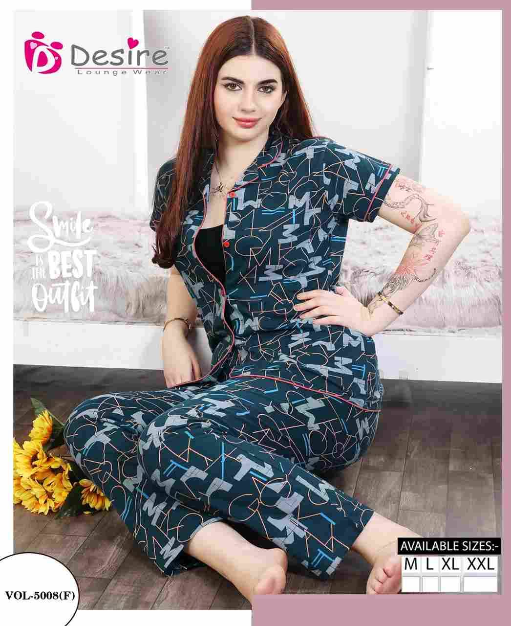 Vol-5008 By Desire 5008-A To 5008-F Series Beautiful Stylish Fancy Colorful Casual Wear & Ethnic Wear Fancy Night Suits At Wholesale Price