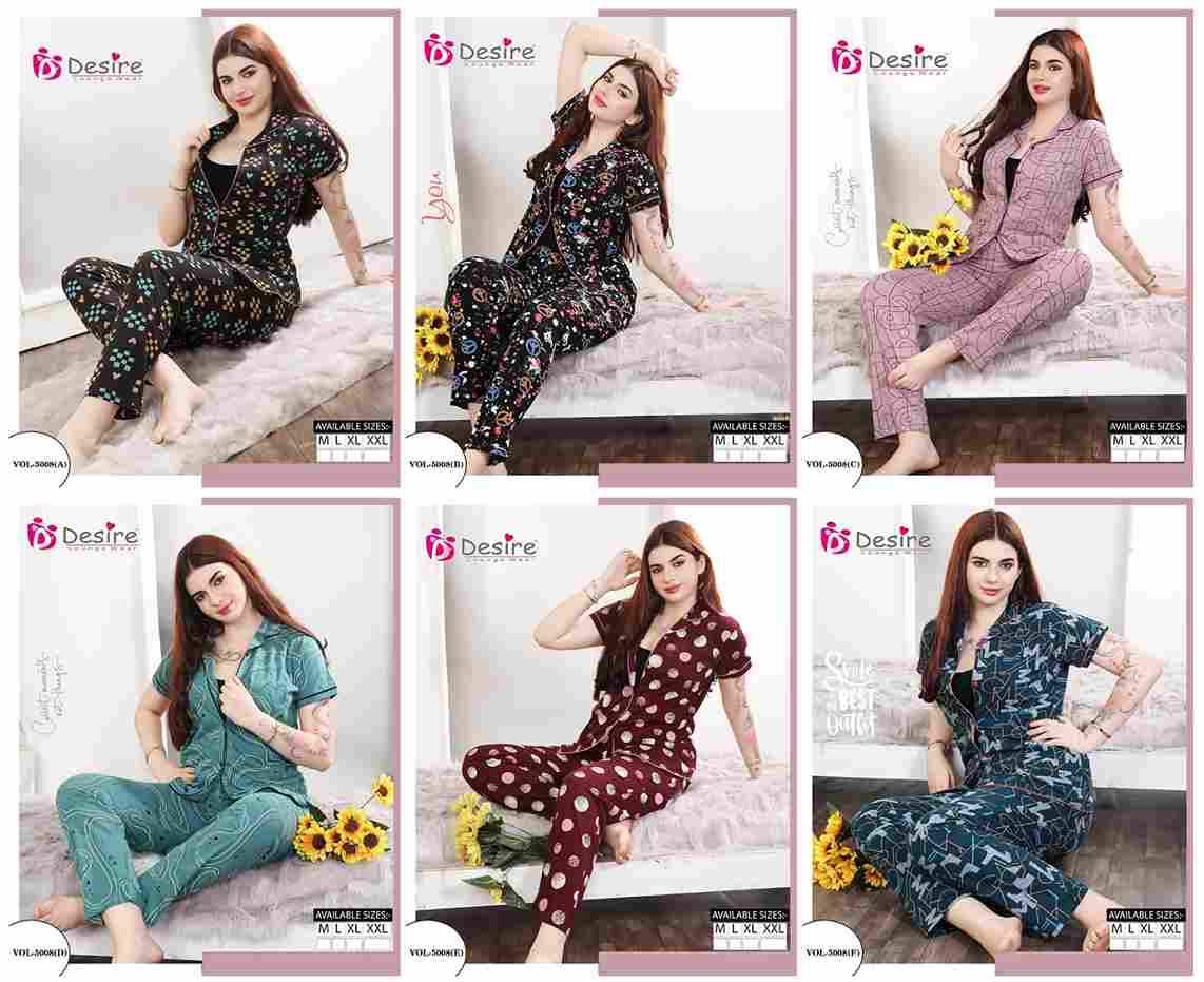 Vol-5008 By Desire 5008-A To 5008-F Series Beautiful Stylish Fancy Colorful Casual Wear & Ethnic Wear Fancy Night Suits At Wholesale Price