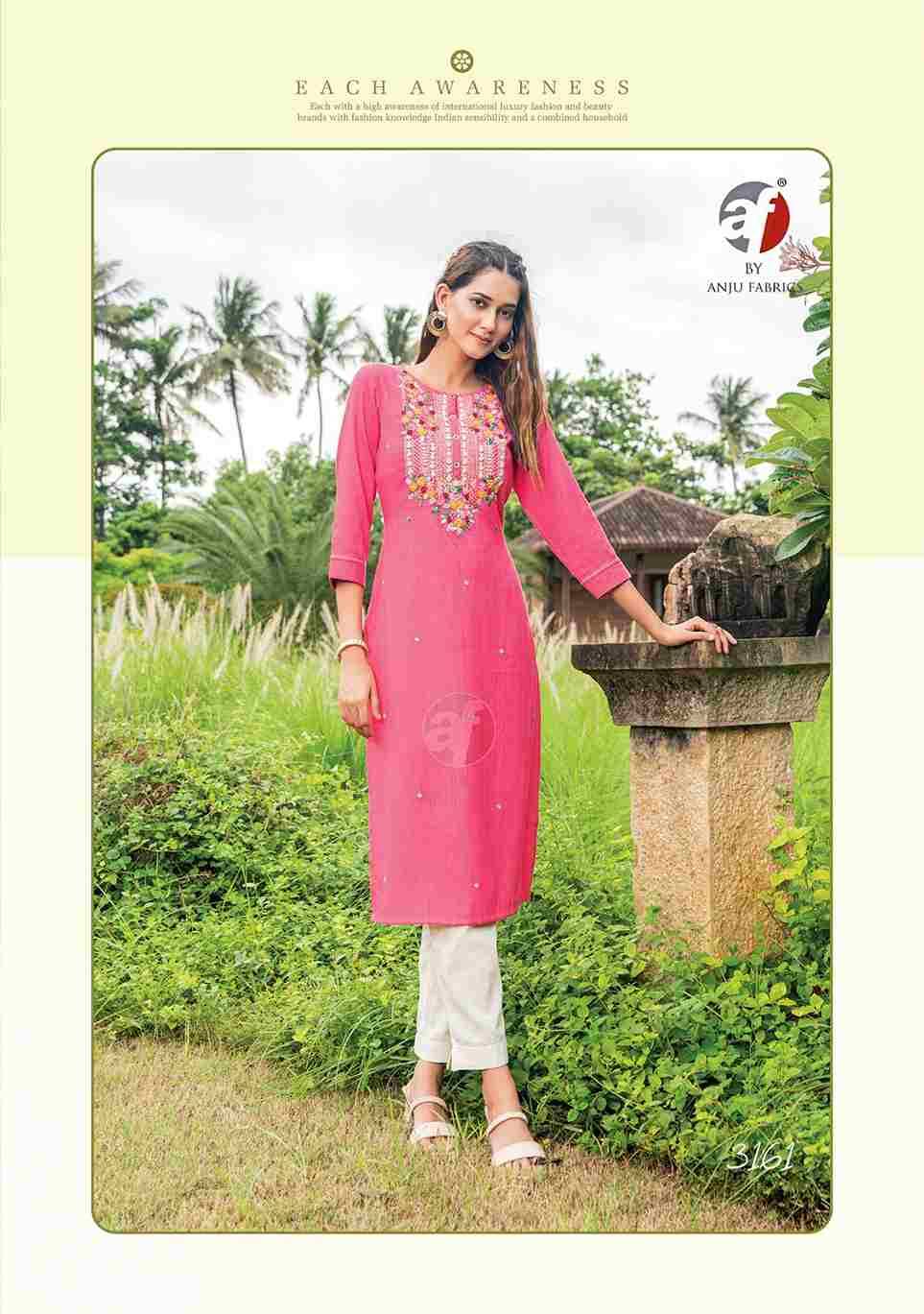 Impressive Vol-5 By Anju Fabrics 3161 To 3166 Series Designer Collection Beautiful Stylish Fancy Colorful Party Wear & Occasional Wear Viscose Rayon Kurtis At Wholesale Price