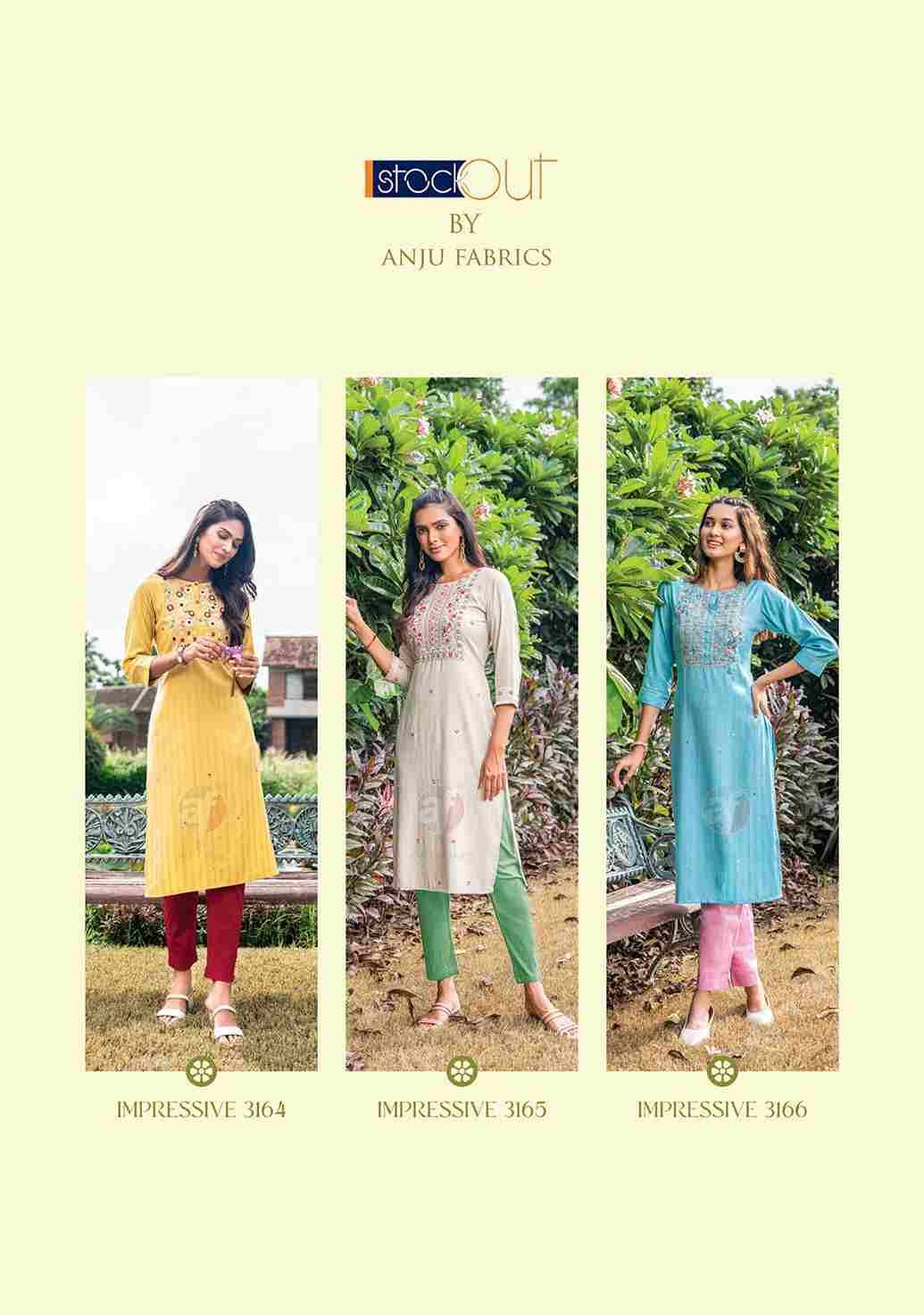 Impressive Vol-5 By Anju Fabrics 3161 To 3166 Series Designer Collection Beautiful Stylish Fancy Colorful Party Wear & Occasional Wear Viscose Rayon Kurtis At Wholesale Price