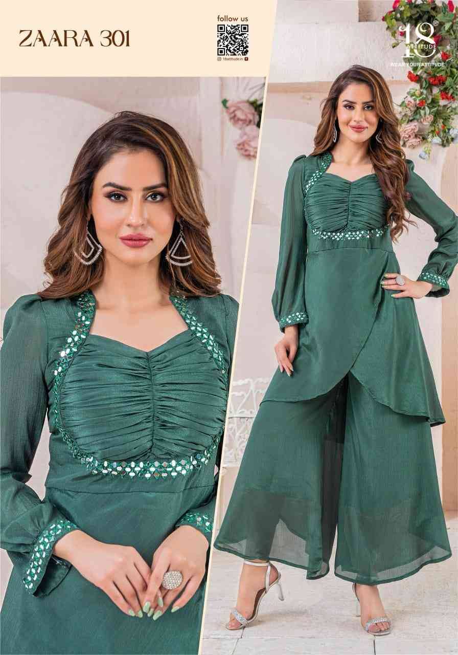 Zaara Vol-3 By 18 Attitude 301 To 307 Series Designer Stylish Fancy Colorful Beautiful Party Wear & Ethnic Wear Collection Chinnon Co-Ord At Wholesale Price