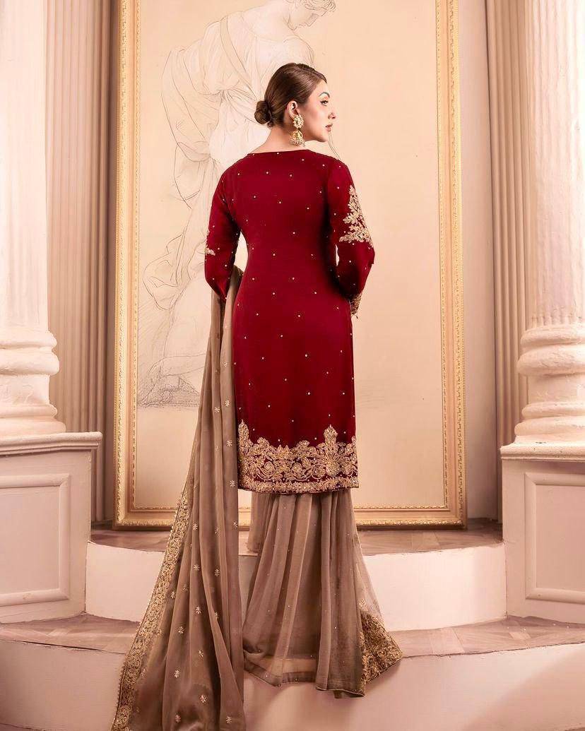Zd-9284 By Fashid Wholesale Beautiful Colorful Fancy Wedding Collection Occasional Wear & Party Wear Faux Georgette Dresses At Wholesale Price