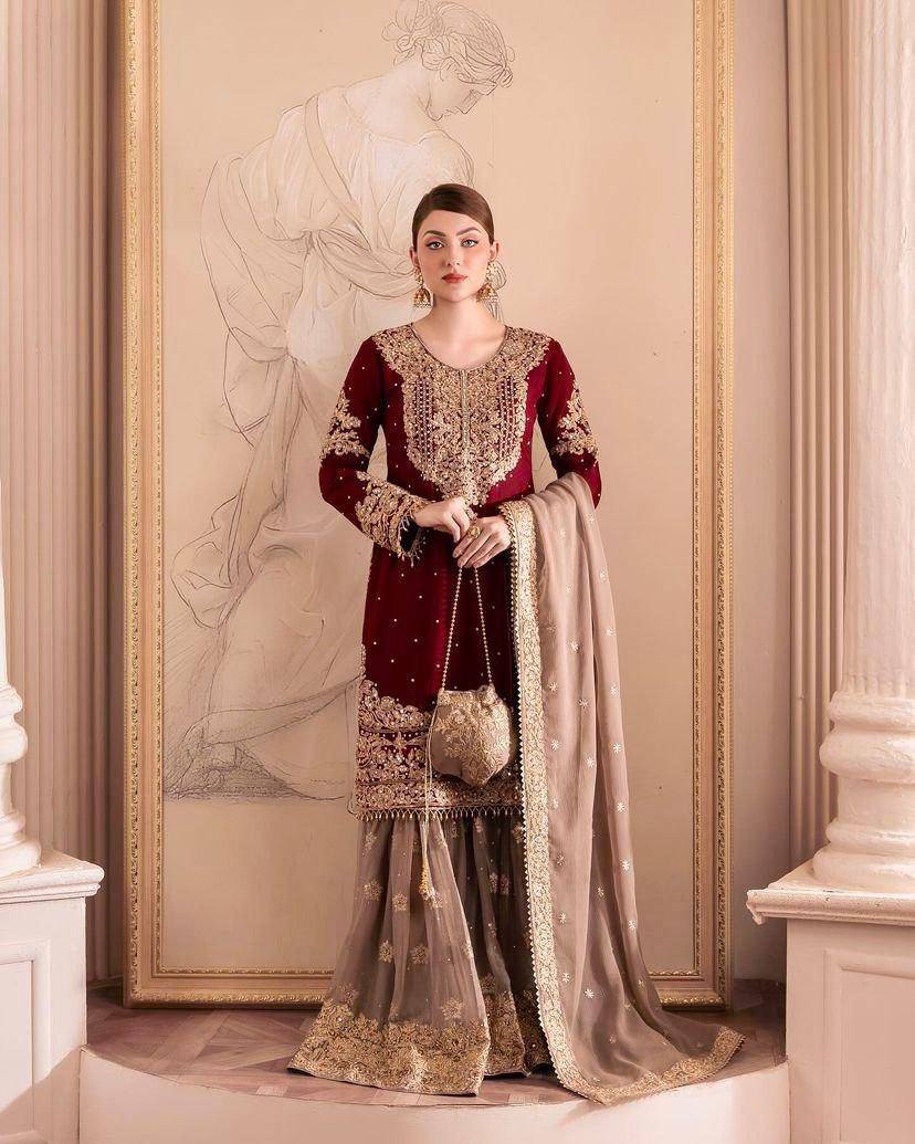 Zd-9284 By Fashid Wholesale Beautiful Colorful Fancy Wedding Collection Occasional Wear & Party Wear Faux Georgette Dresses At Wholesale Price