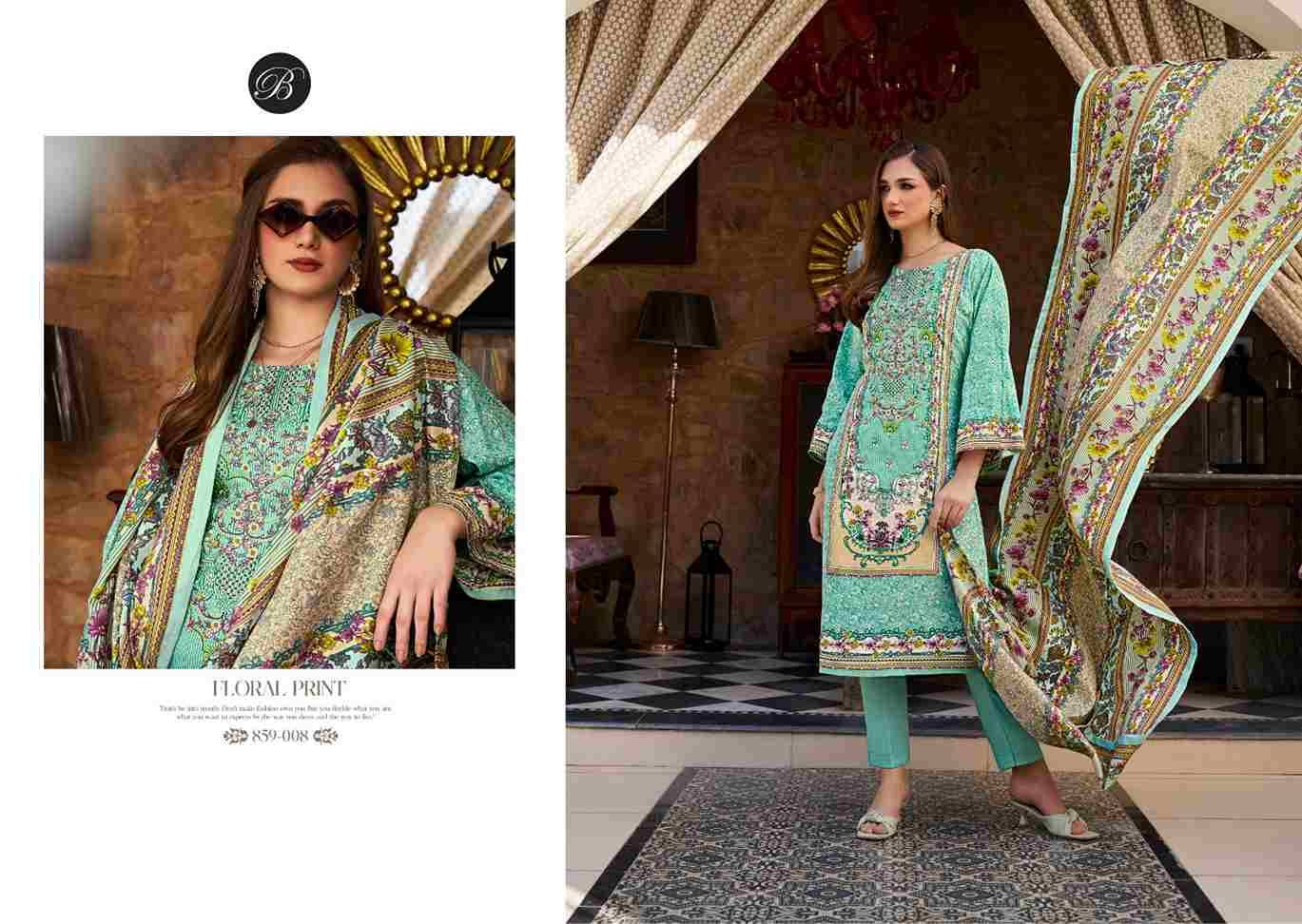 Naira Vol-111 By Belliza 859-001 To 859-008 Series Beautiful Festive Suits Stylish Fancy Colorful Casual Wear & Ethnic Wear Pure Cotton Print Dresses At Wholesale Price