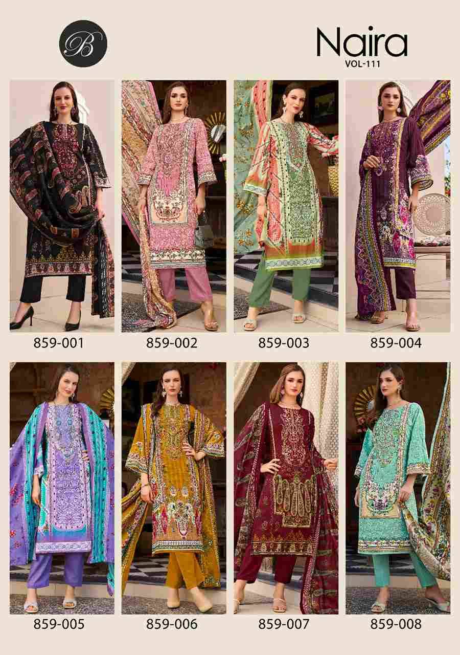 Naira Vol-111 By Belliza 859-001 To 859-008 Series Beautiful Festive Suits Stylish Fancy Colorful Casual Wear & Ethnic Wear Pure Cotton Print Dresses At Wholesale Price