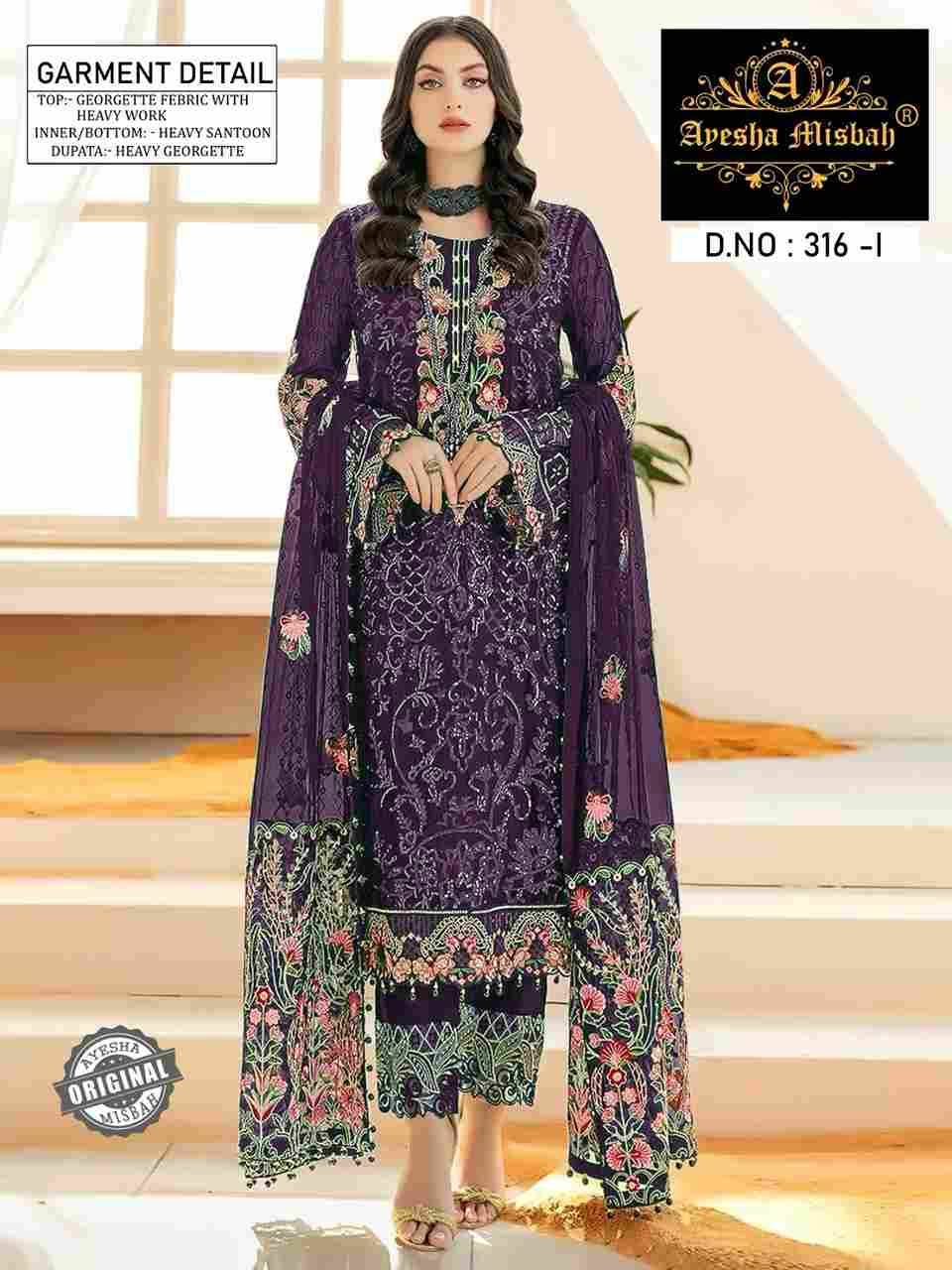 Ayesha Misbah 316 Colours Vol-2 By Fashid Wholesale 316-G To 316-L Series Beautiful Pakistani Suits Colorful Stylish Fancy Casual Wear & Ethnic Wear Georgette Embroidered Dresses At Wholesale Price