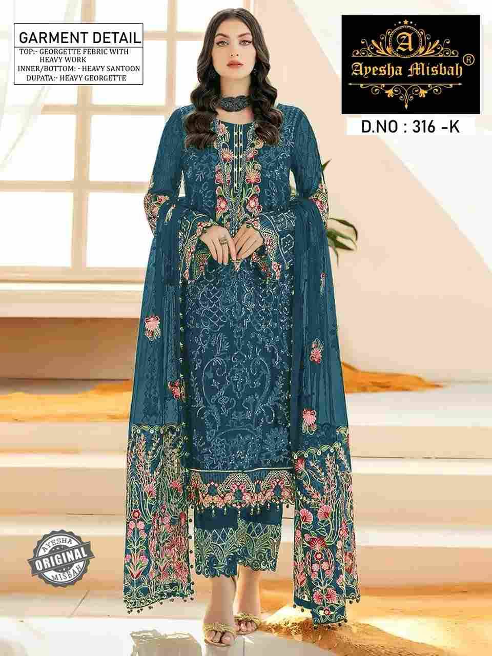 Ayesha Misbah 316 Colours Vol-2 By Fashid Wholesale 316-G To 316-L Series Beautiful Pakistani Suits Colorful Stylish Fancy Casual Wear & Ethnic Wear Georgette Embroidered Dresses At Wholesale Price