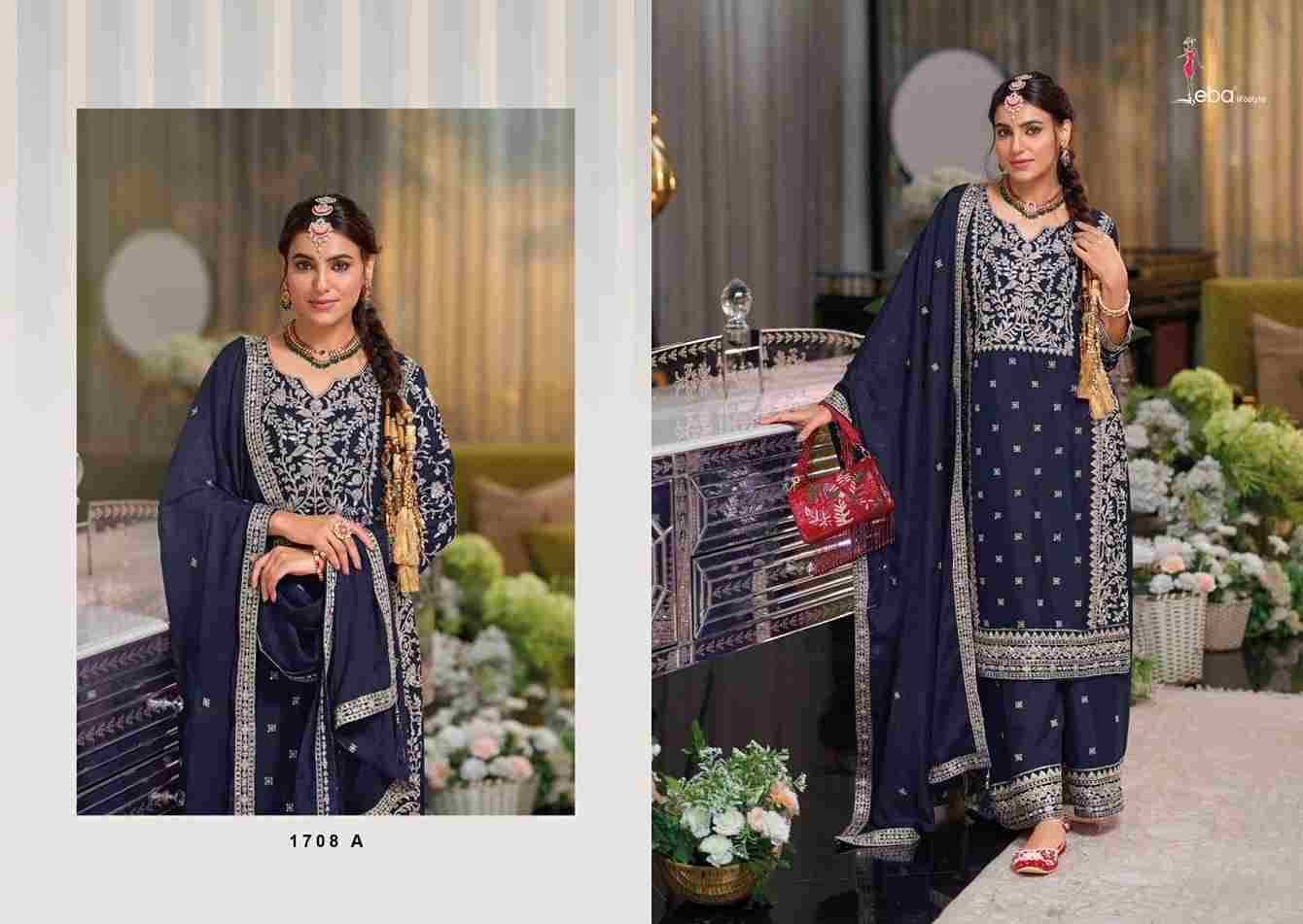 Shayoni Colour Edition Vol-1 By Eba Lifestyle 1708-A To 1708-C Series Beautiful Festive Suits Colorful Stylish Fancy Casual Wear & Ethnic Wear Chinnon Embroidery Dresses At Wholesale Price