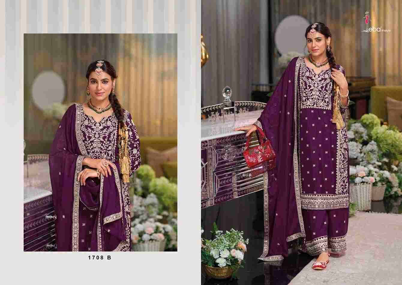 Shayoni Colour Edition Vol-1 By Eba Lifestyle 1708-A To 1708-C Series Beautiful Festive Suits Colorful Stylish Fancy Casual Wear & Ethnic Wear Chinnon Embroidery Dresses At Wholesale Price