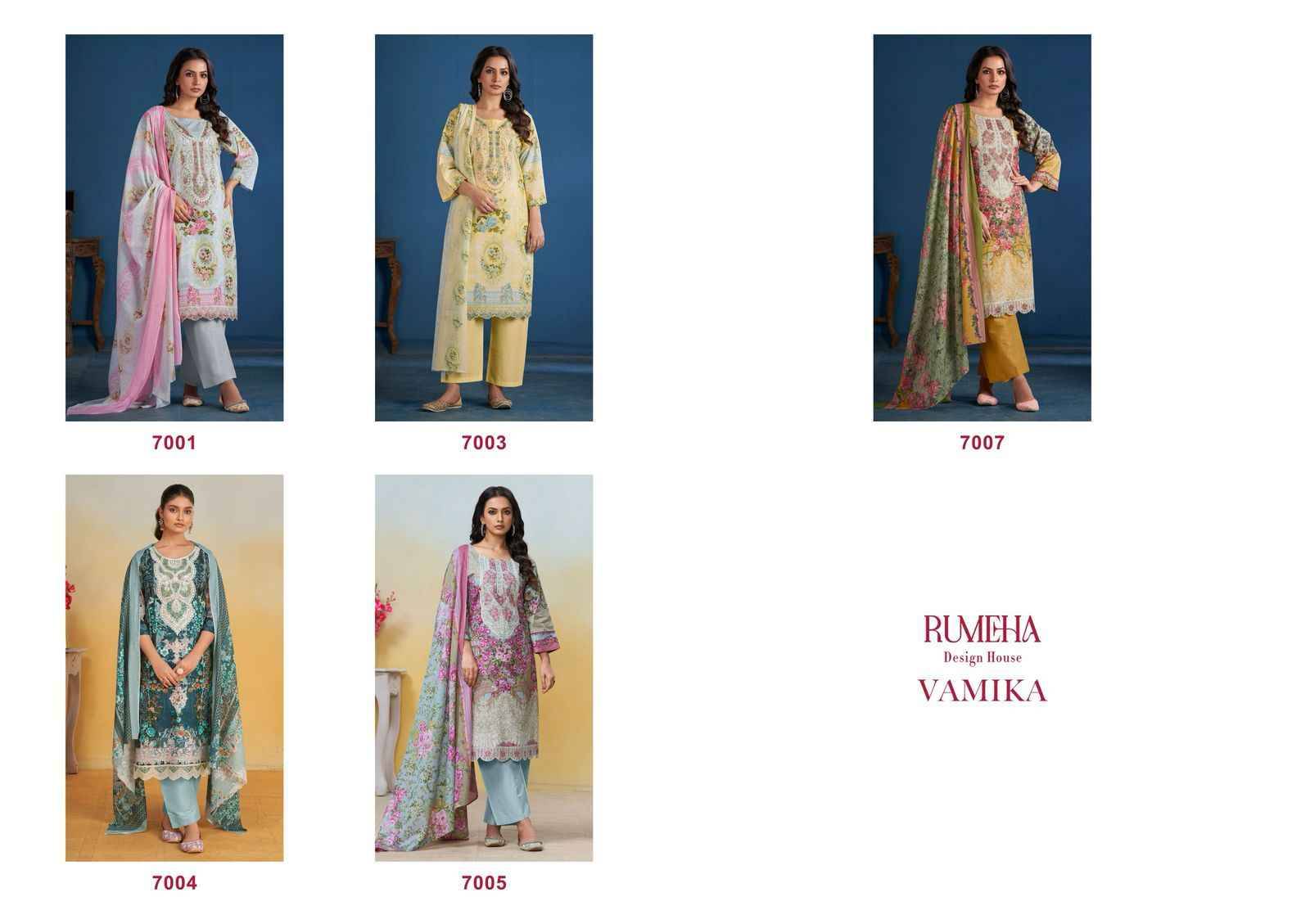 Vamika By Rumeha Beautiful Festive Suits Stylish Fancy Colorful Casual Wear & Ethnic Wear Cotton Print Dresses At Wholesale Price