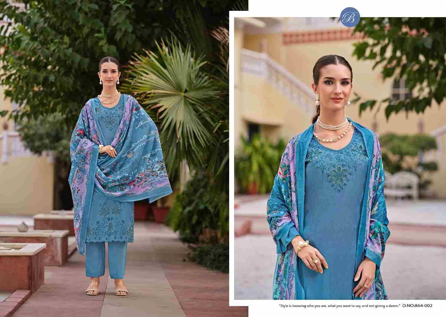 Zara By Belliza 864-001 To 864-006 Series Beautiful Festive Suits Stylish Fancy Colorful Casual Wear & Ethnic Wear Pure Roman Silk Dresses At Wholesale Price