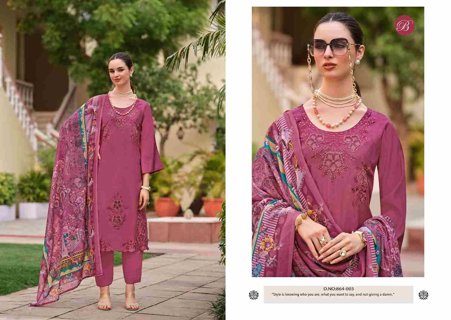 Zara By Belliza 864-001 To 864-006 Series Beautiful Festive Suits Stylish Fancy Colorful Casual Wear & Ethnic Wear Pure Roman Silk Dresses At Wholesale Price
