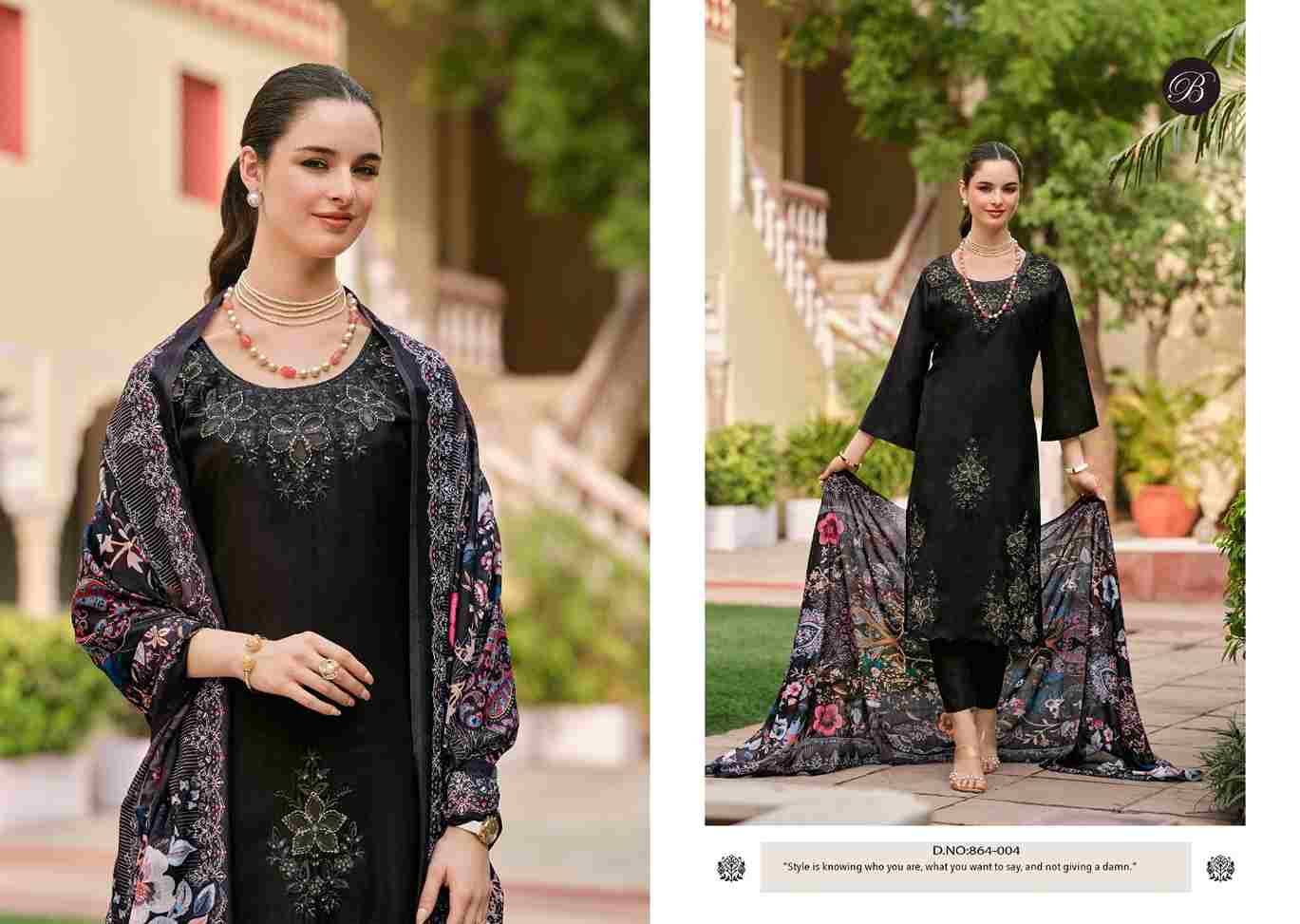 Zara By Belliza 864-001 To 864-006 Series Beautiful Festive Suits Stylish Fancy Colorful Casual Wear & Ethnic Wear Pure Roman Silk Dresses At Wholesale Price