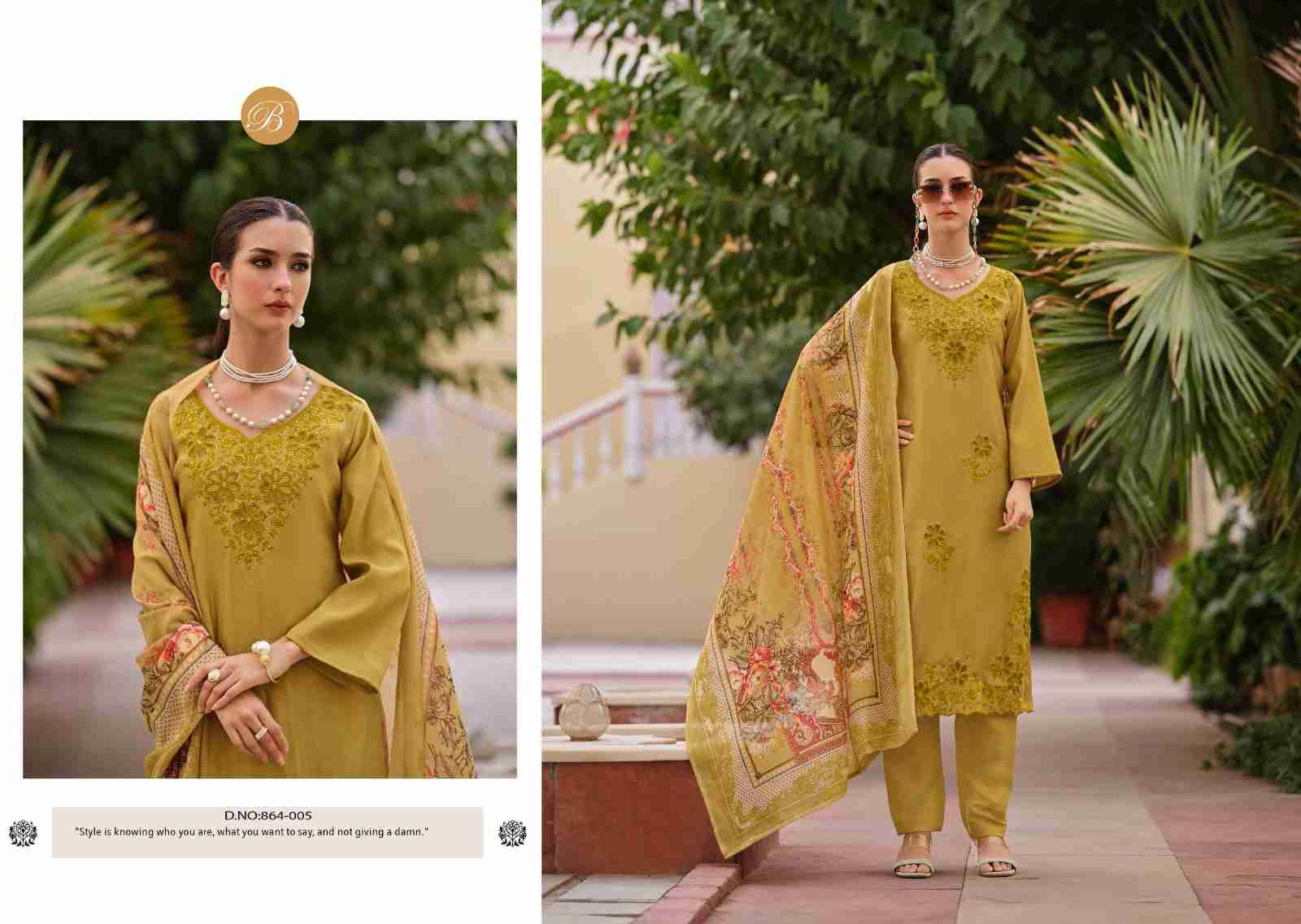 Zara By Belliza 864-001 To 864-006 Series Beautiful Festive Suits Stylish Fancy Colorful Casual Wear & Ethnic Wear Pure Roman Silk Dresses At Wholesale Price