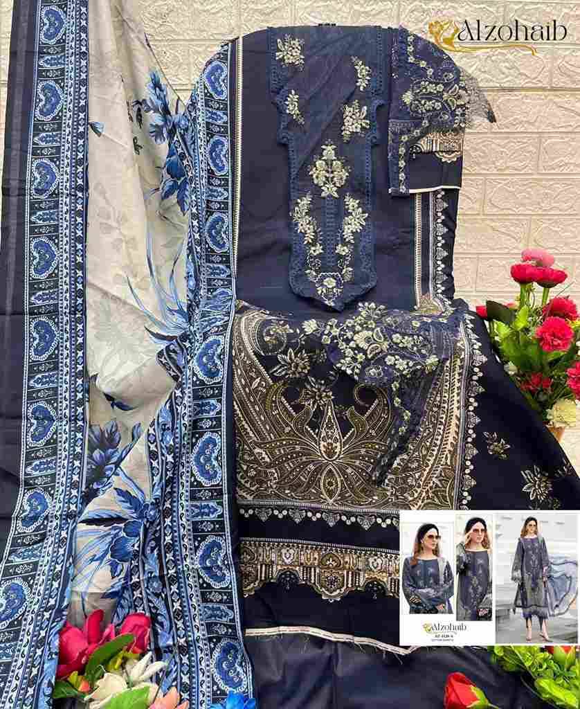 Alzohaib-1128 Colours By Alzohaib 1128-A To 1128-D Series Beautiful Pakistani Suits Stylish Fancy Colorful Party Wear & Occasional Wear Pure Cotton Print Dresses At Wholesale Price