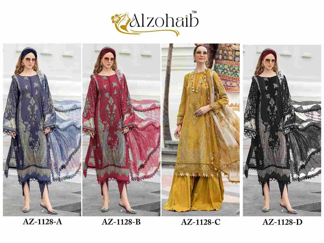 Alzohaib-1128 Colours By Alzohaib 1128-A To 1128-D Series Beautiful Pakistani Suits Stylish Fancy Colorful Party Wear & Occasional Wear Pure Cotton Print Dresses At Wholesale Price