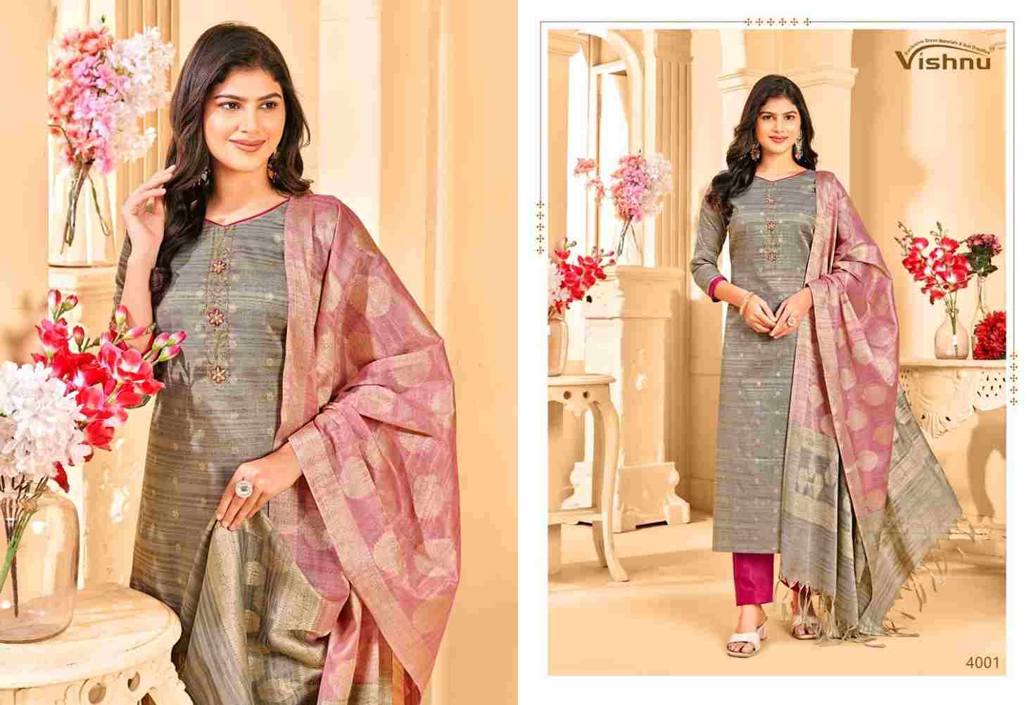 Khanak By Vishnu 4001 To 4010 Series Beautiful Stylish Festive Suits Fancy Colorful Casual Wear & Ethnic Wear & Ready To Wear Banarasi Tussar Dresses At Wholesale Price