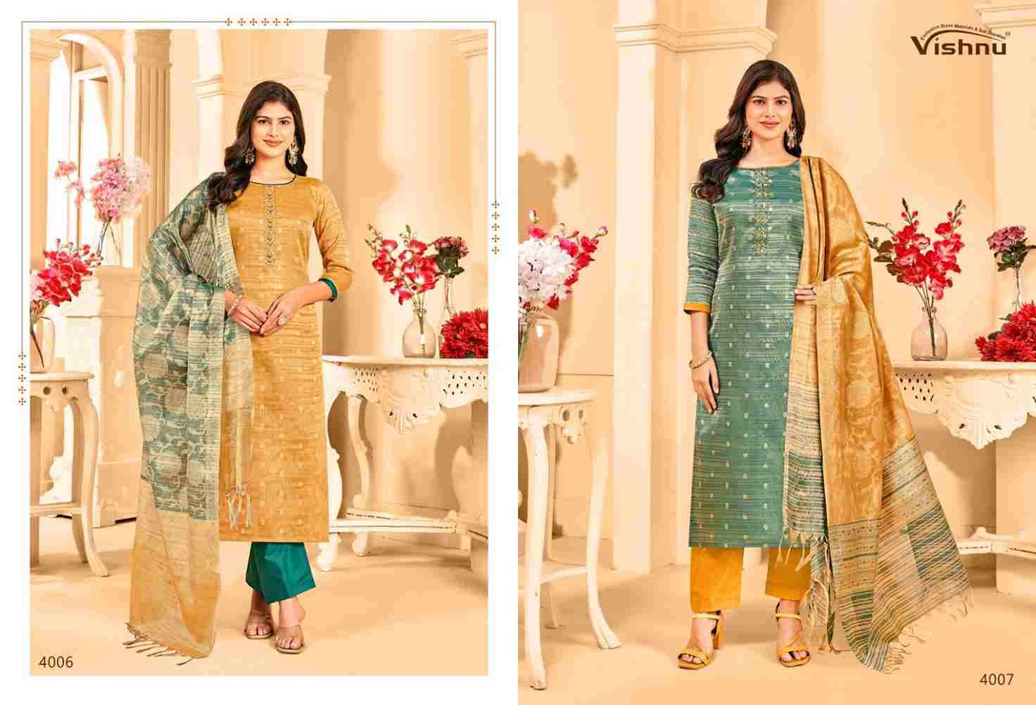 Khanak By Vishnu 4001 To 4010 Series Beautiful Stylish Festive Suits Fancy Colorful Casual Wear & Ethnic Wear & Ready To Wear Banarasi Tussar Dresses At Wholesale Price