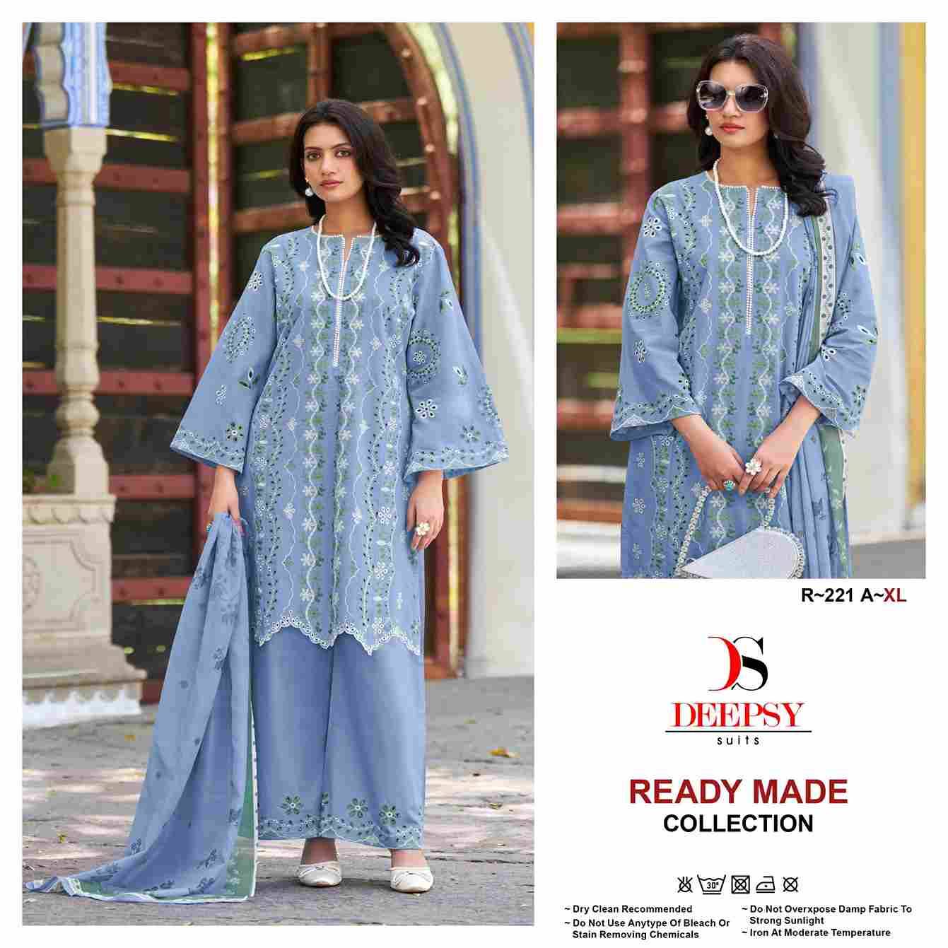 Deepsy Hit Design 221 Colours By Deepsy Suits 221-A To 221-D Series Beautiful Pakistani Suits Colorful Stylish Fancy Casual Wear & Ethnic Wear Pure Cotton With Embroidered Dresses At Wholesale Price