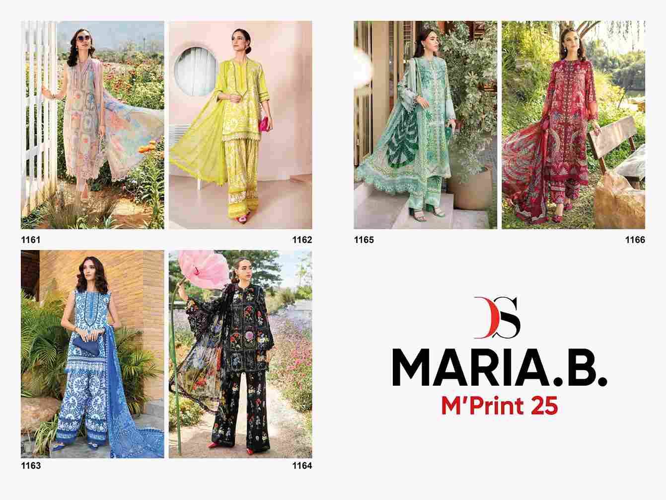 Maria.B. Mprint-25 By Deepsy Suits 1161 To 1166 Series Pakistani Stylish Beautiful Colourful Printed & Embroidered Party Wear & Occasional Wear Pure Cotton Dresses At Wholesale Price