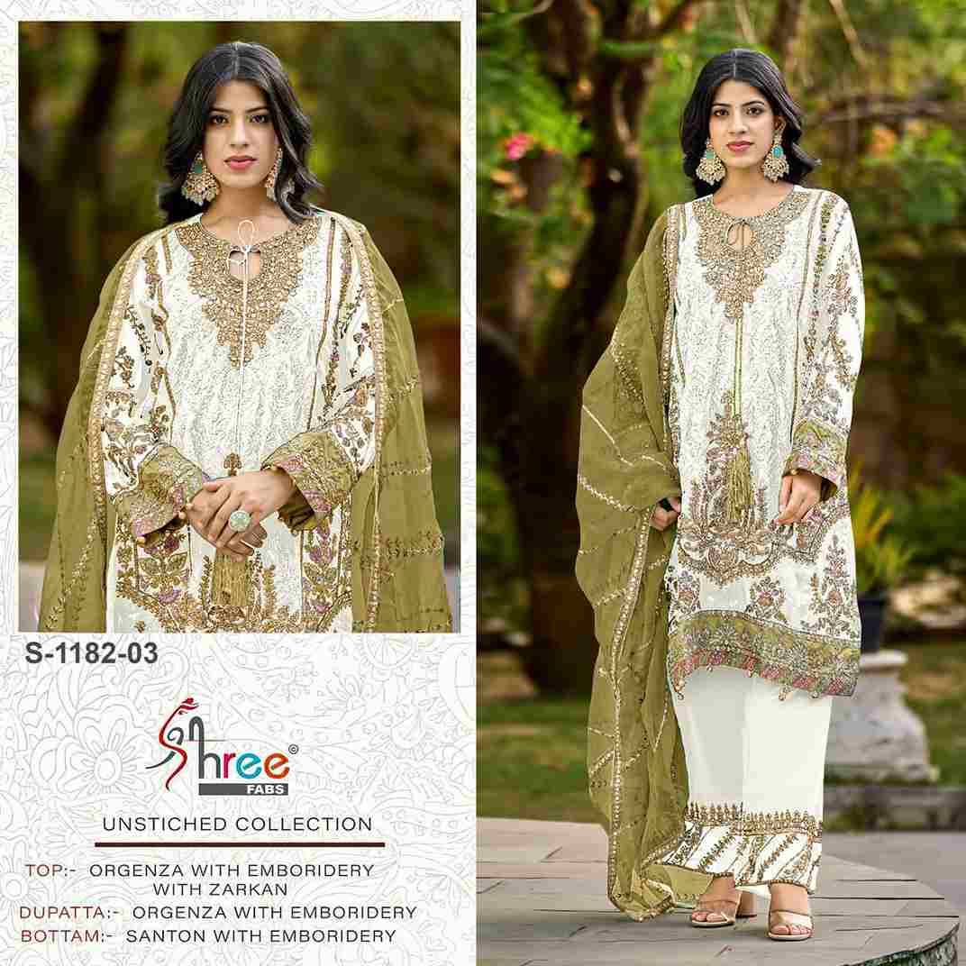 Shree Fabs Hit Design S-1182 Colours Vol-4 By Shree Fabs 1182-01 To 1182-04 Series Designer Pakistani Suits Beautiful Fancy Stylish Colorful Party Wear & Occasional Wear Organza Embroidery Dresses At Wholesale Price