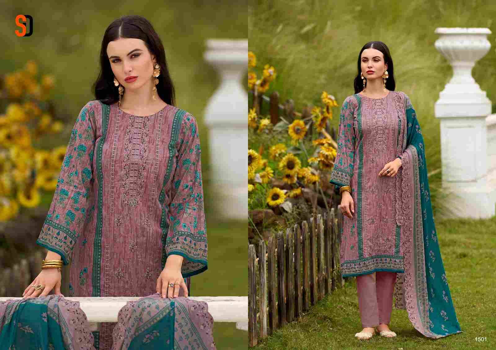 Bin Saeed Lawn Collection Vol-15 By Shraddha Designer 1501 To 1506 Series Designer Pakistani Suits Beautiful Fancy Stylish Colorful Party Wear & Occasional Wear Pure Cotton Print With Embroidery Dresses At Wholesale Price