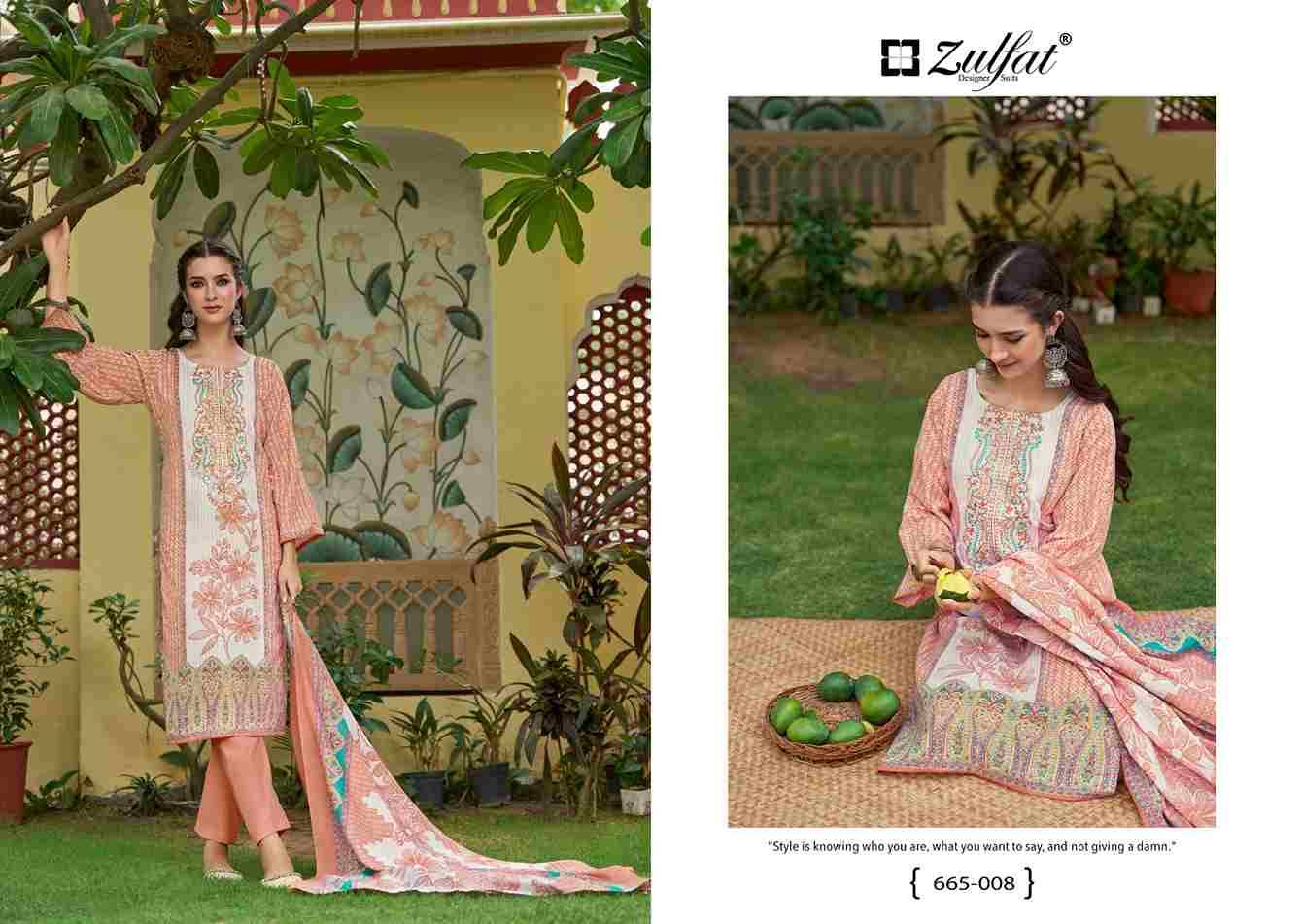 Venisha Vol-2 By Zulfat 665-001 To 665-008 Series Beautiful Festive Suits Stylish Fancy Colorful Casual Wear & Ethnic Wear Pure Cotton Print Dresses At Wholesale Price