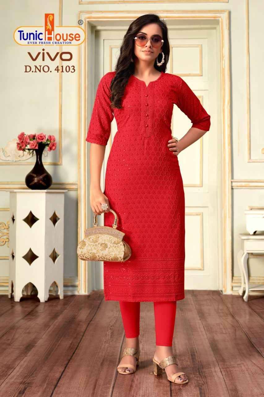 Vivo By Tunic House Designer Stylish Fancy Colorful Beautiful Party Wear & Ethnic Wear Collection Viscose Rayon Tops At Wholesale Price