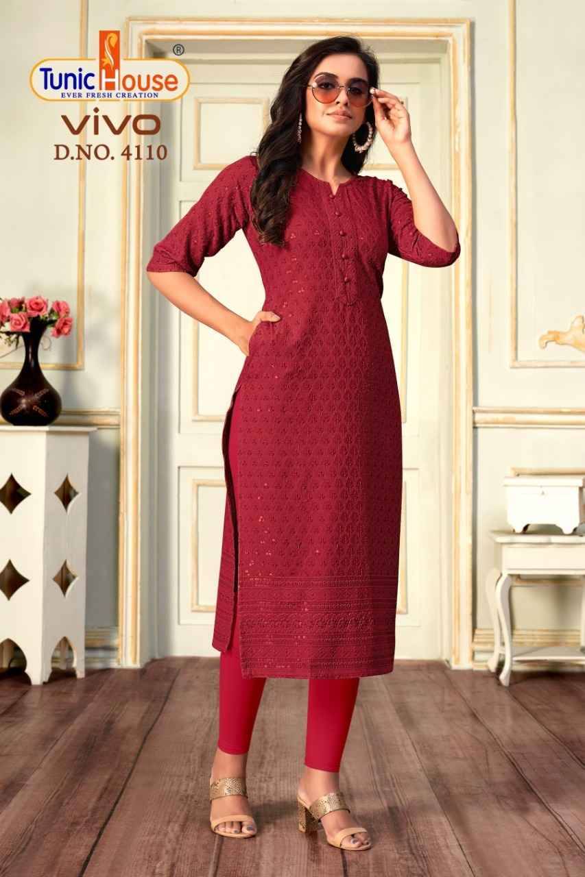 Vivo By Tunic House Designer Stylish Fancy Colorful Beautiful Party Wear & Ethnic Wear Collection Viscose Rayon Tops At Wholesale Price
