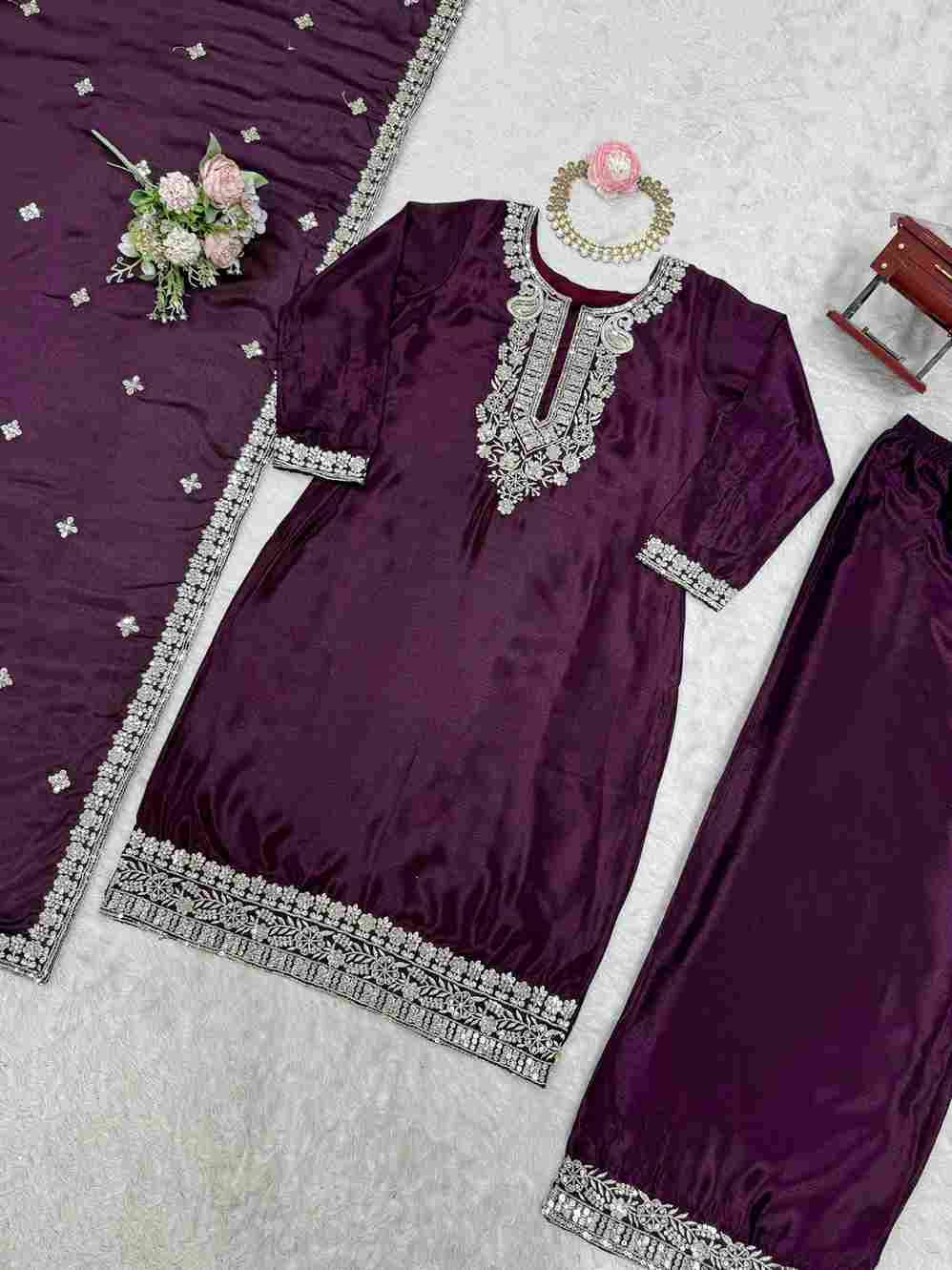 R-5887 By Fashid Wholesale Suits Collection Beautiful Stylish Fancy Colorful Party Wear & Occasional Wear Chinnon Silk Dresses At Wholesale Price