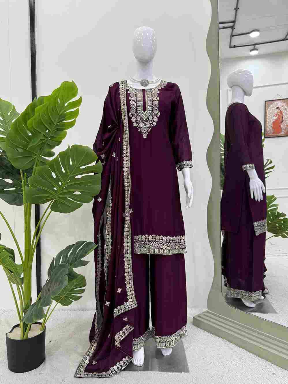 R-5887 By Fashid Wholesale Suits Collection Beautiful Stylish Fancy Colorful Party Wear & Occasional Wear Chinnon Silk Dresses At Wholesale Price