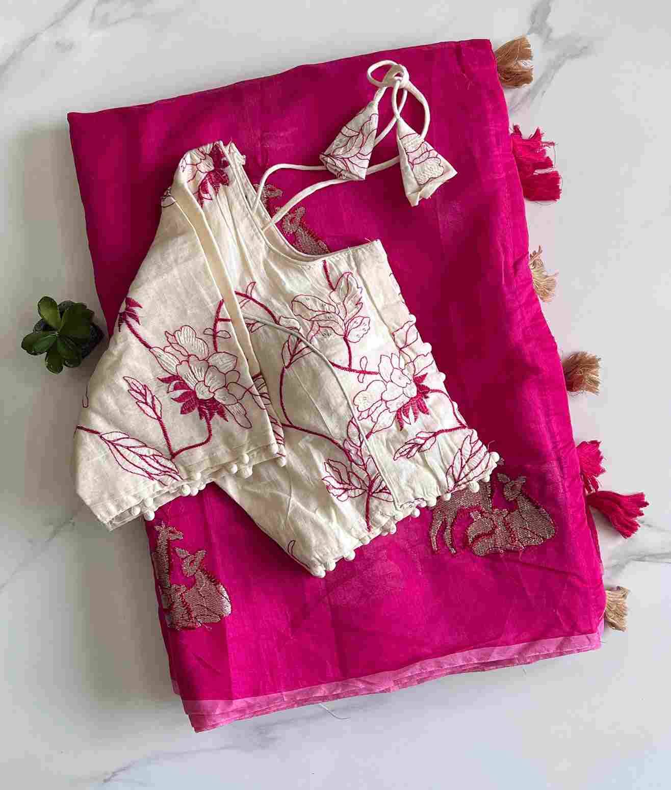Deer By Fashid Wholesale 01 To 14 Series Indian Traditional Wear Collection Beautiful Stylish Fancy Colorful Party Wear & Occasional Wear Chanderi Sarees At Wholesale Price