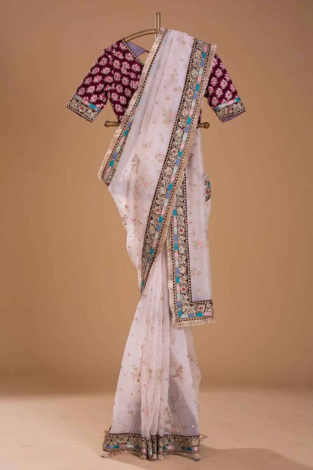 K-595 By Fashid Wholesale Indian Traditional Wear Collection Beautiful Stylish Fancy Colorful Party Wear & Occasional Wear Heavy Organza Silk Sarees At Wholesale Price