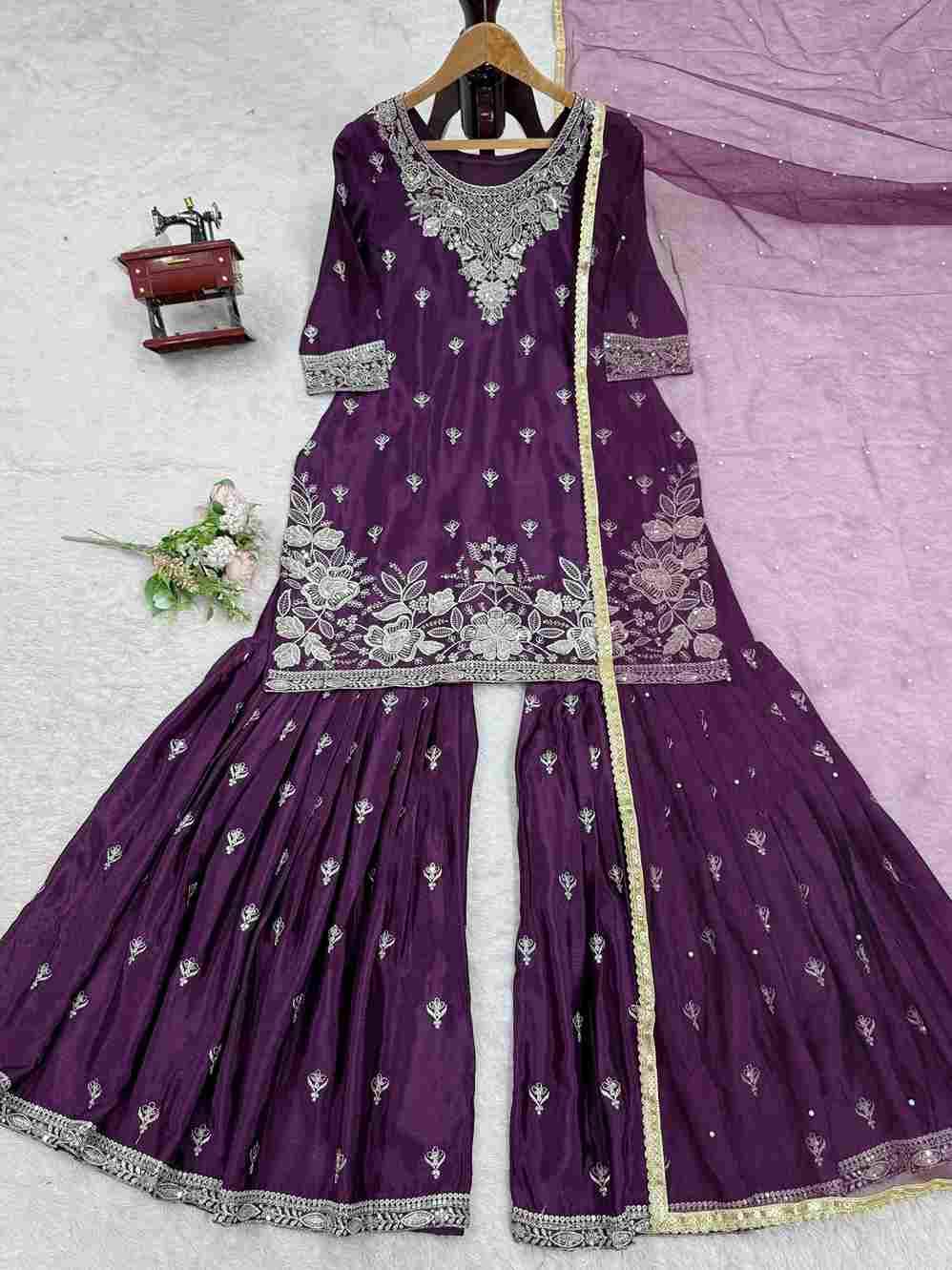 K-1510 By Fashid Wholesale 01 To 03 Sharara Suits Beautiful Fancy Colorful Stylish Party Wear & Occasional Wear Heavy Chinnon Dresses At Wholesale Price